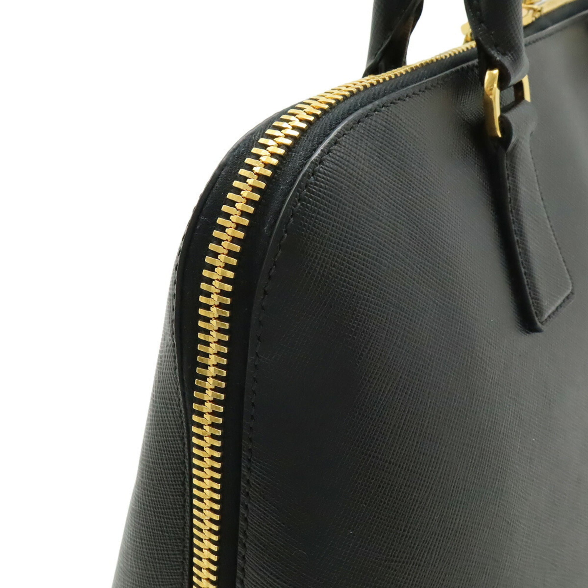 Prada Saffiano Black Nero Leather Handbag Tote Bag (Pre-Owned)