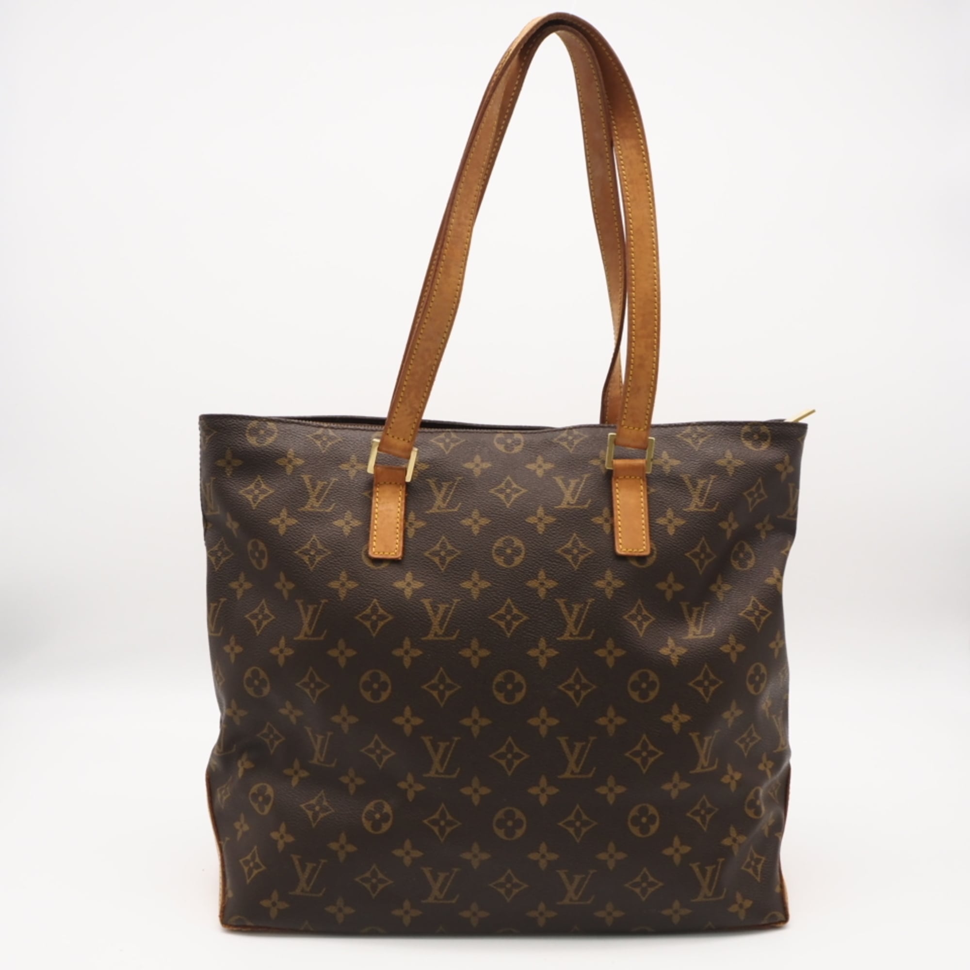 Louis Vuitton Beige Brown Coated Canvas Leather Handbag (Pre-Owned)