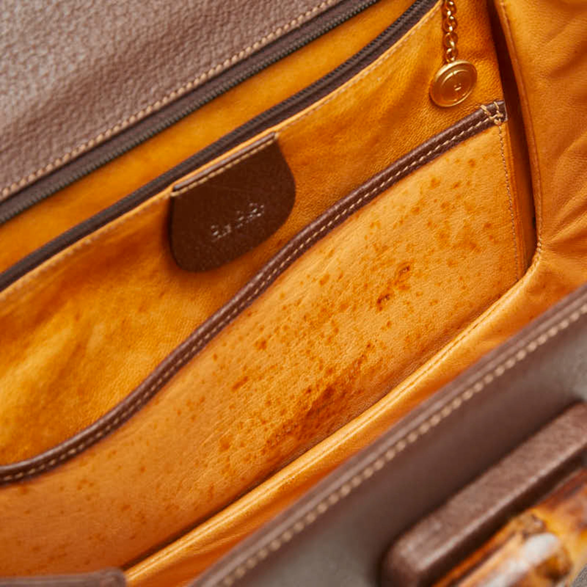 Gucci Bamboo Brown Leather Handbag (Pre-Owned)