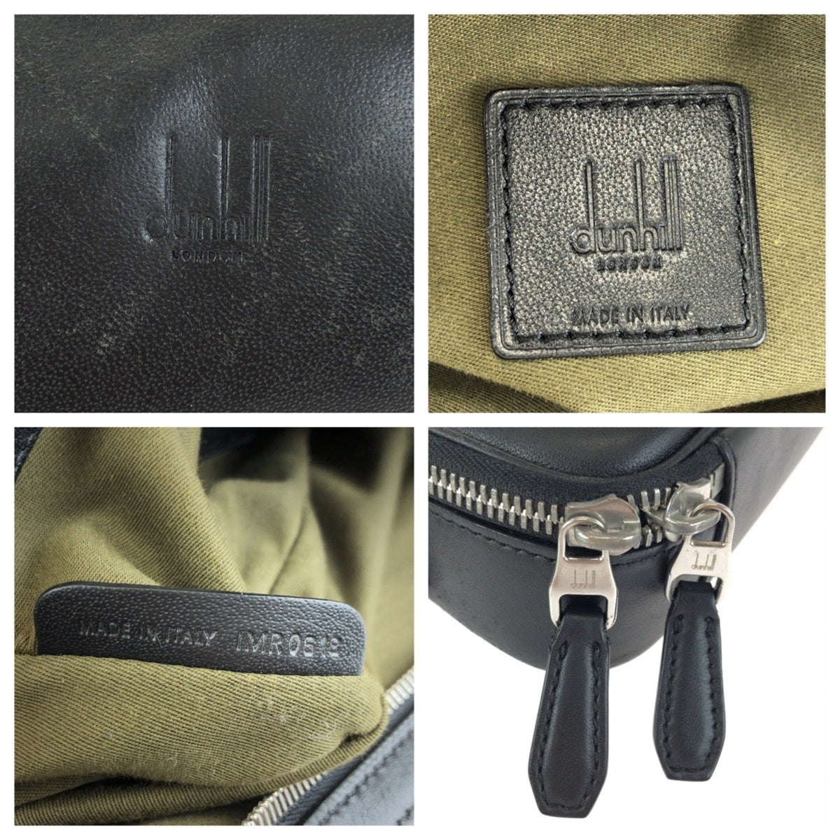 Dunhill Black Leather Clutch Bag (Pre-Owned)
