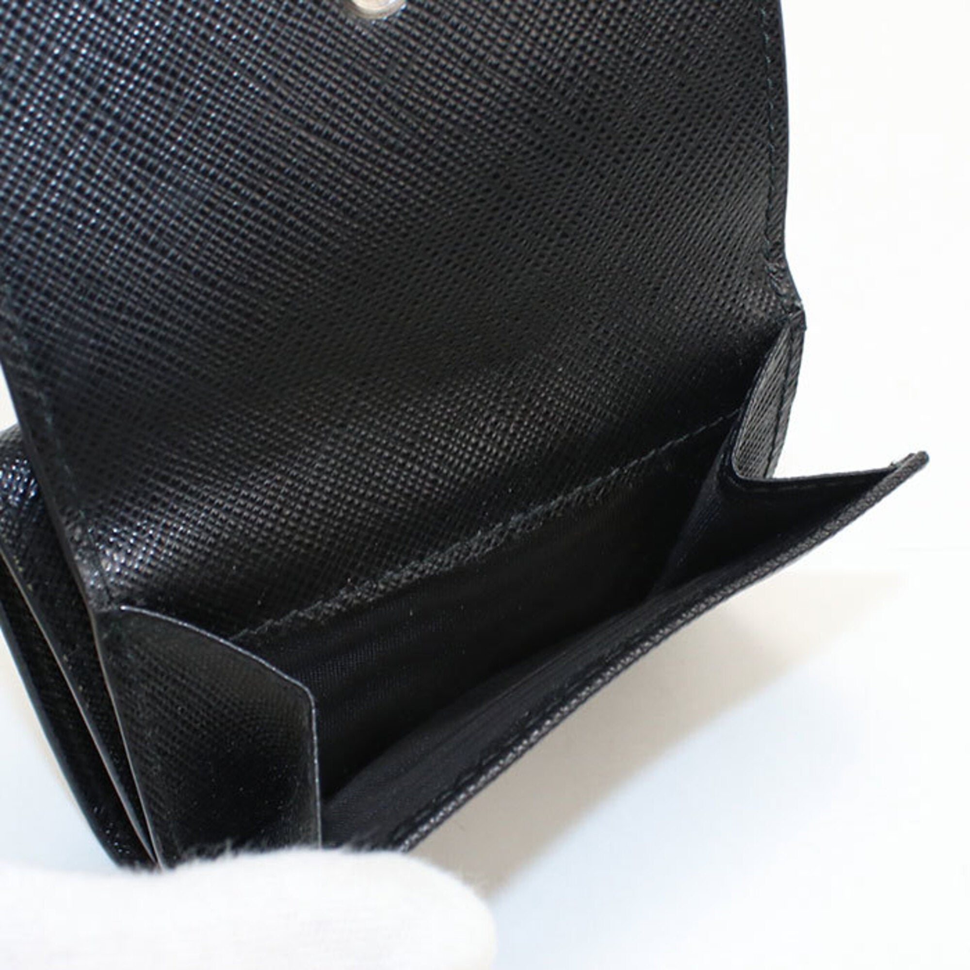 Prada Black Leather Wallet (Tri-Fold) (Pre-Owned)