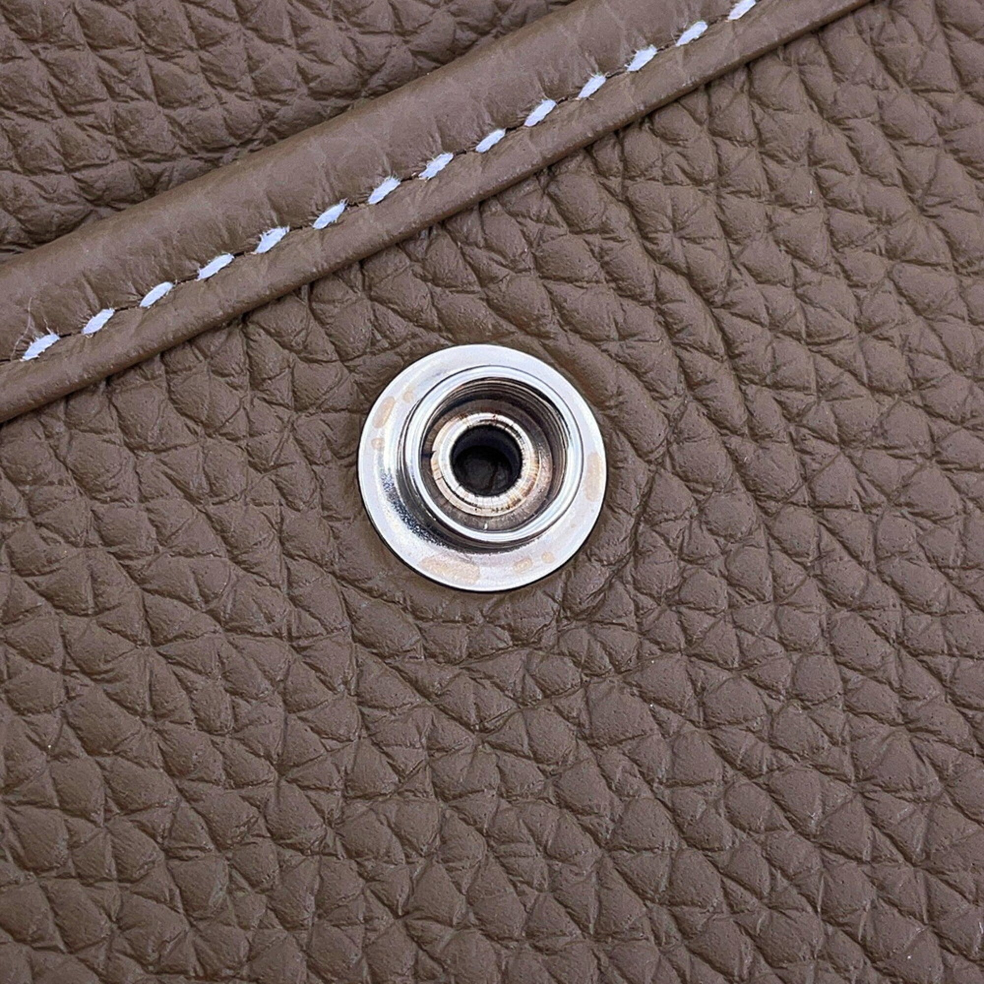 Hermes Etoupe Gray Taurillon Clemence Leather Handbag Shoulder Bag (Pre-Owned)
