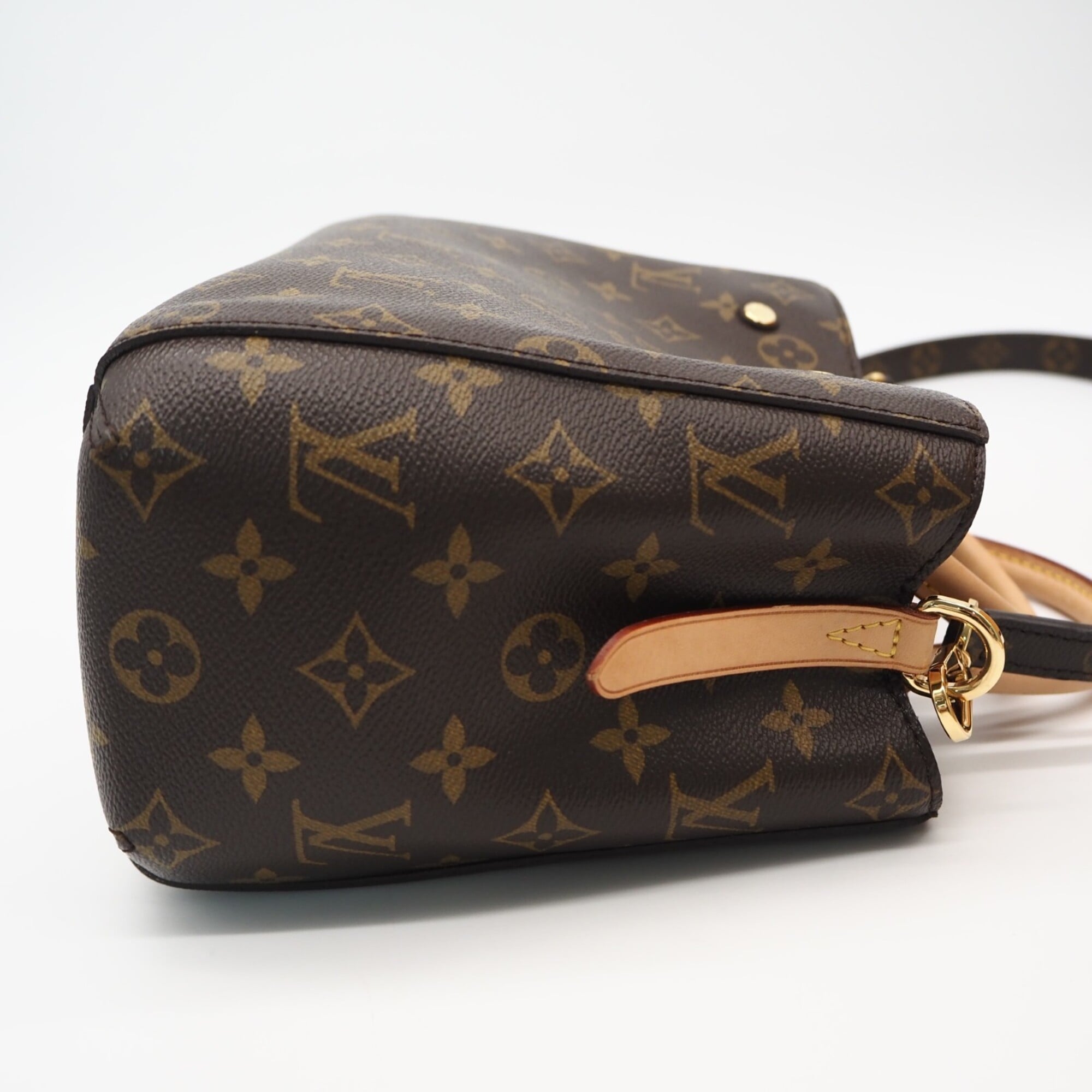 Louis Vuitton Beige Brown Coated Canvas Handbag Shoulder Bag (Pre-Owned)