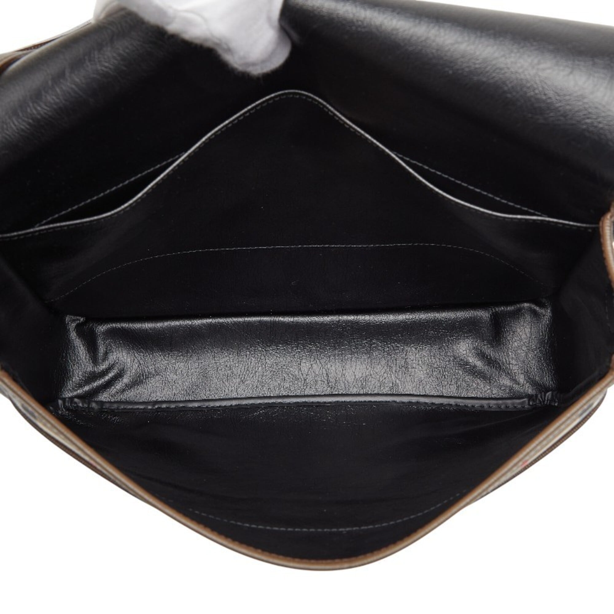 Burberry Beige Brown Canvas Leather Shoulder Bag (Pre-Owned)