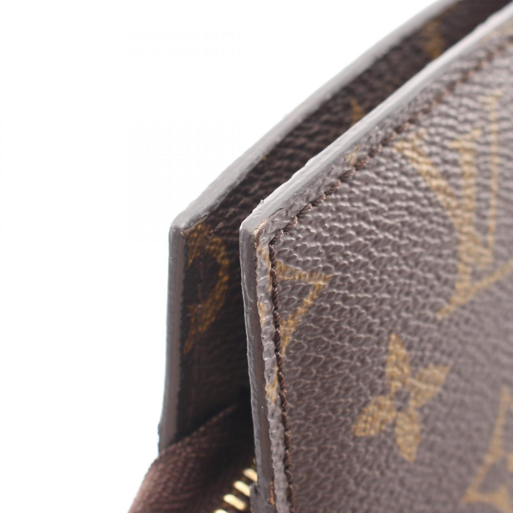 Louis Vuitton Brown Coated Canvas Leather Handbag Shoulder Bag (Pre-Owned)