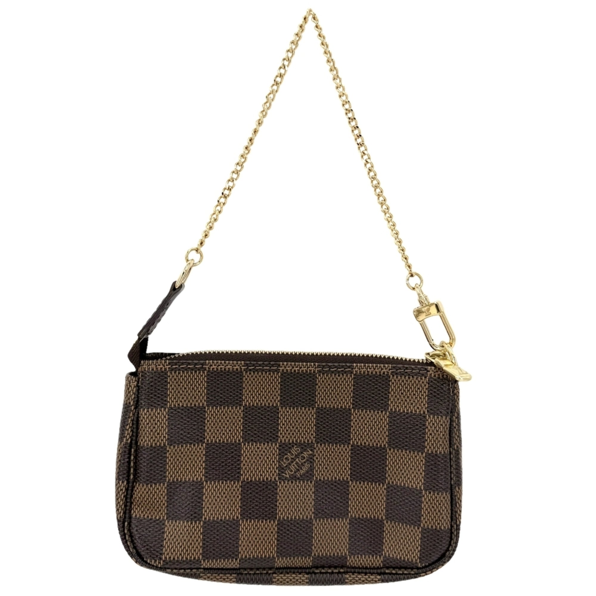 Louis Vuitton Brown White Damier Canvas Pouch (Pre-Owned)