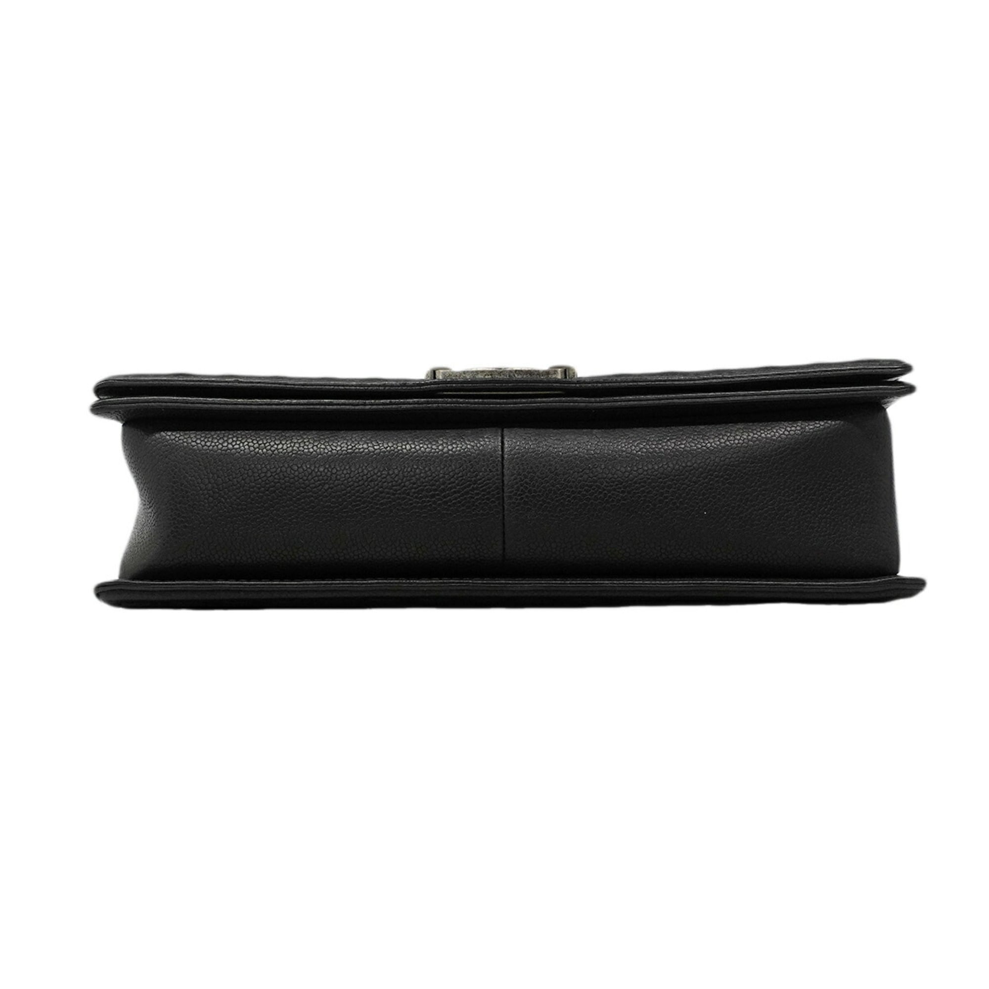 Chanel Black Grained Calfskin Shoulder Bag (Pre-Owned)