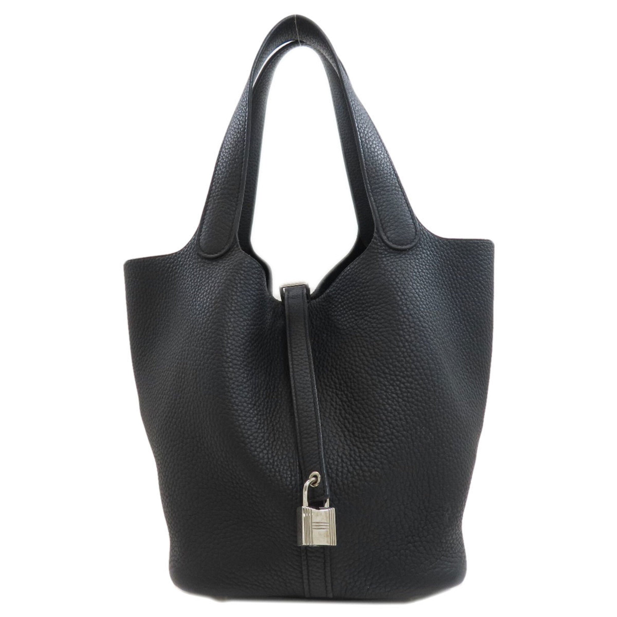 Hermes Black Taurillon Clemence Leather Handbag (Pre-Owned)