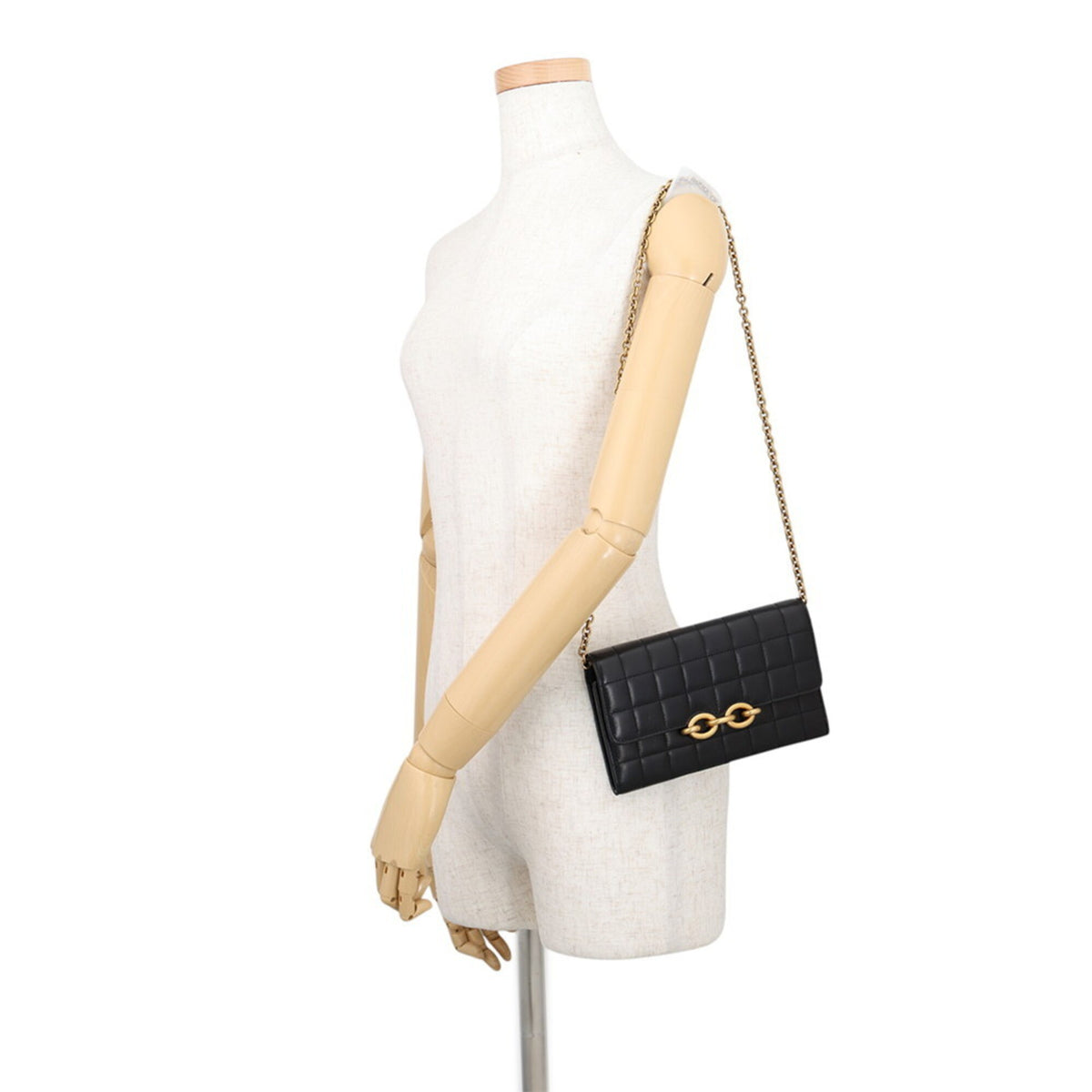 Yves Saint Laurent Black Chain/Shoulder Wallet (Pre-Owned)