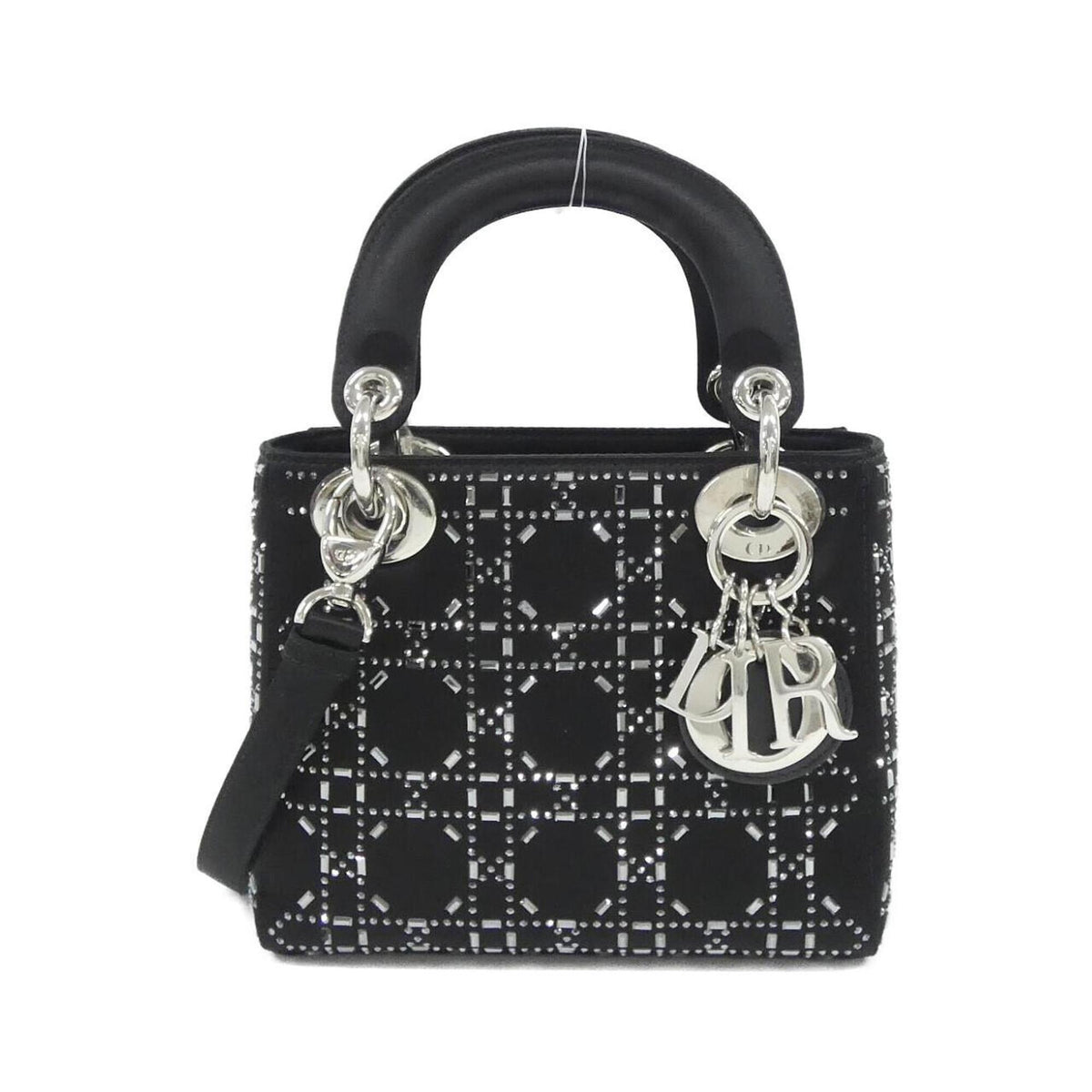 Christian Dior Black White Satin Handbag (Pre-Owned)
