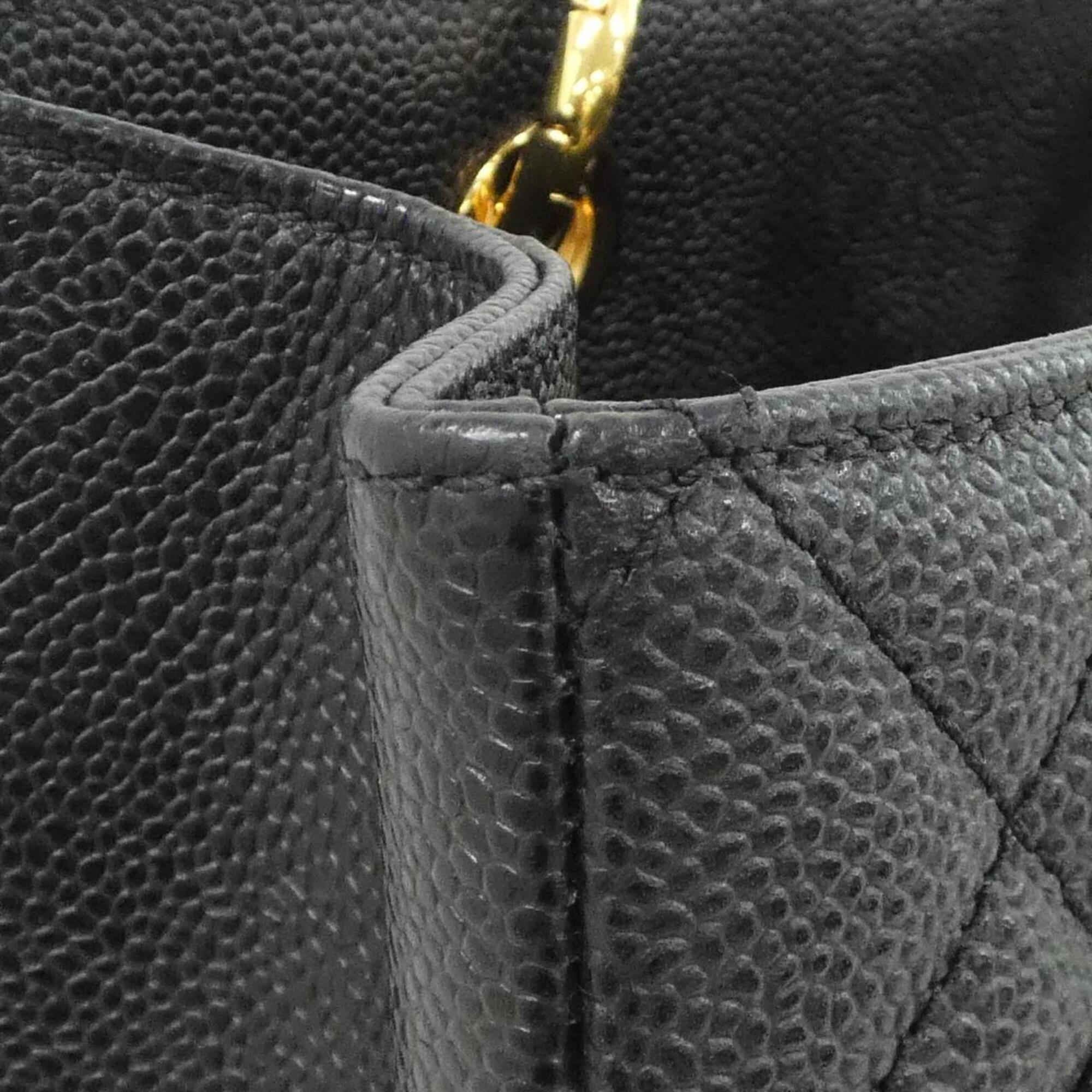 Chanel Black Grained Calfskin Shoulder Bag (Pre-Owned)