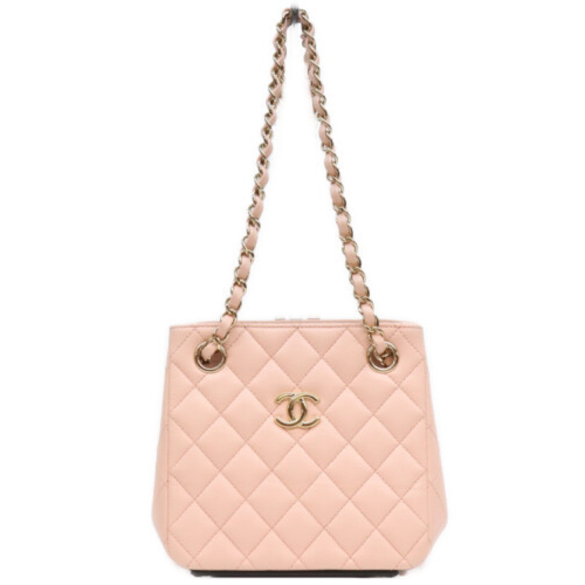 Chanel Pink Grained Calfskin Shoulder Bag (Pre-Owned)