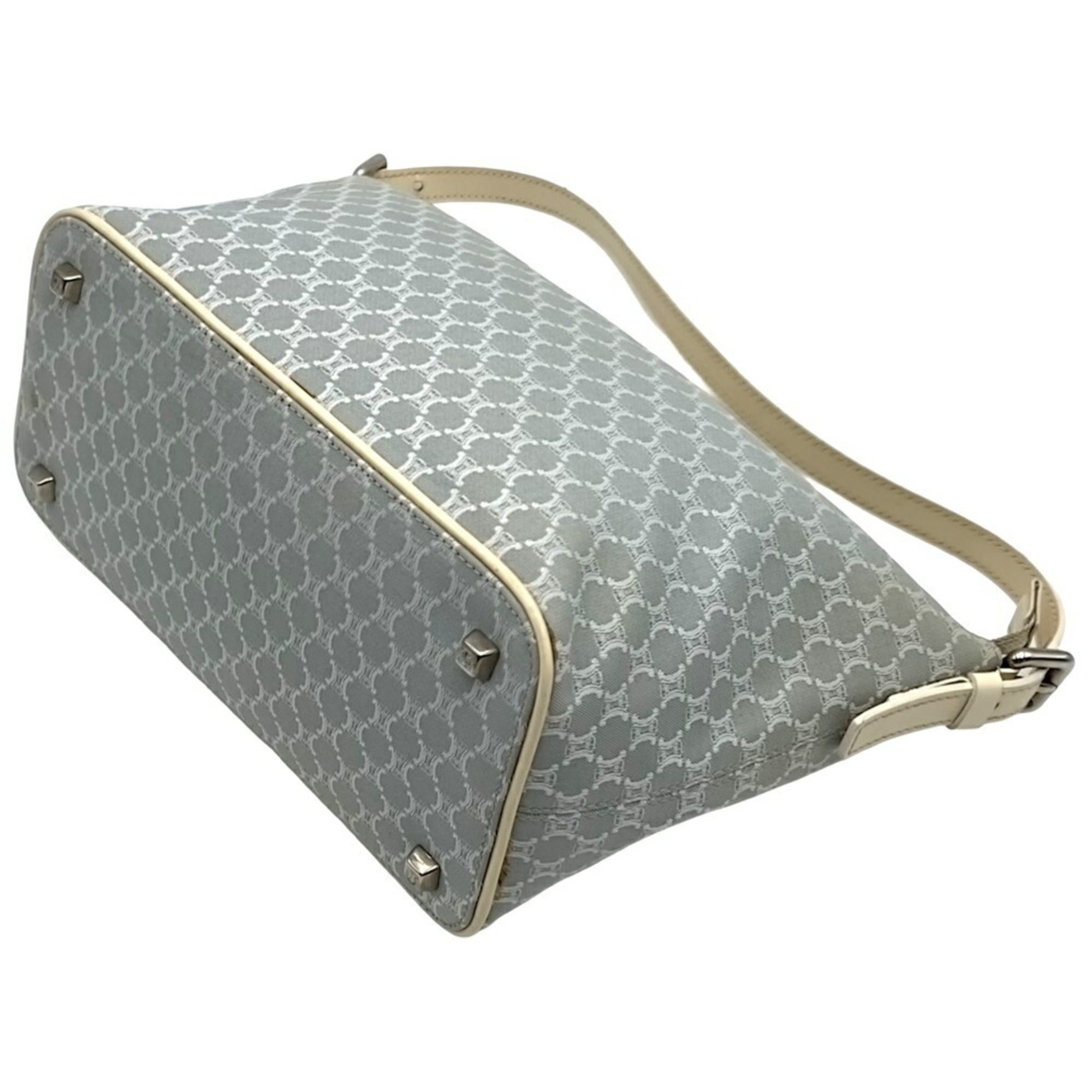 Celine Gray Canvas Handbag Shoulder Bag (Pre-Owned)