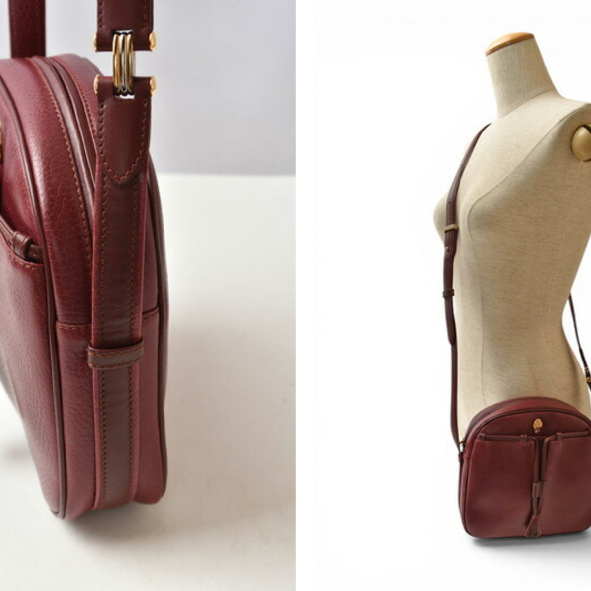 Cartier Must Bordeaux Leather Shoulder Bag (Pre-Owned)