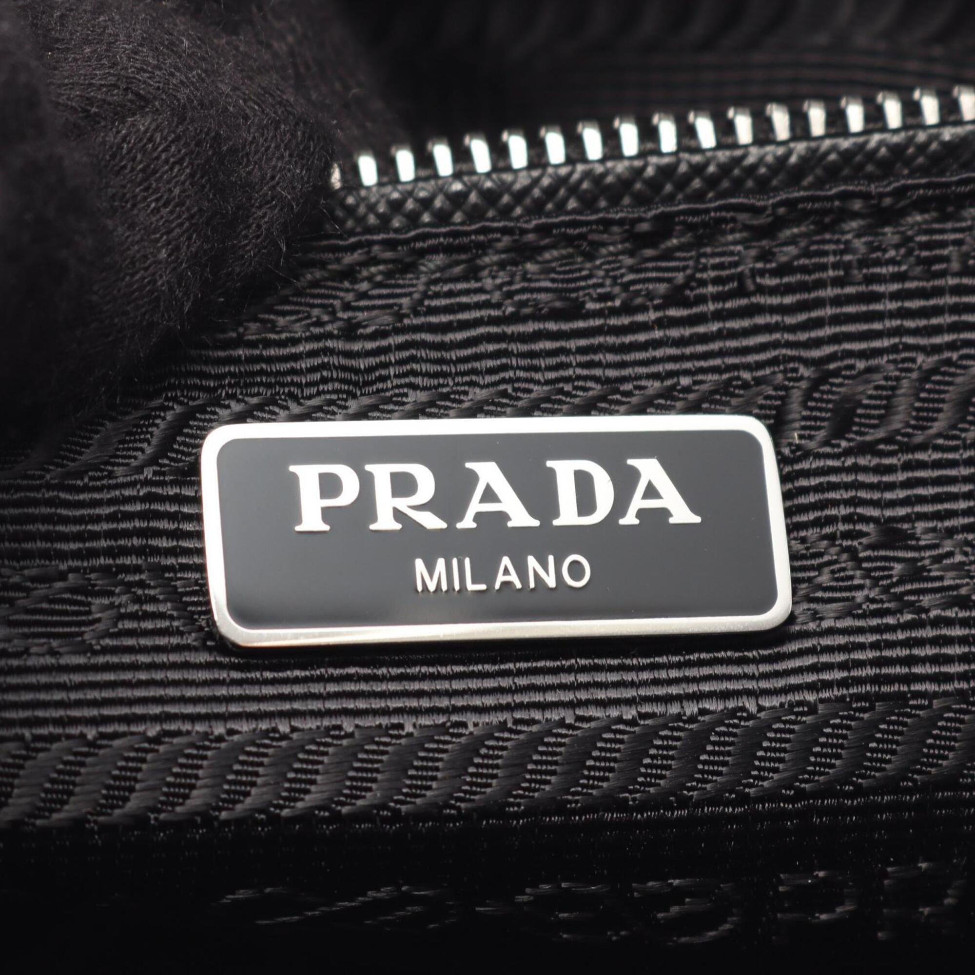 Prada Black Nylon Saffiano Triangle Handbag (Pre-Owned)