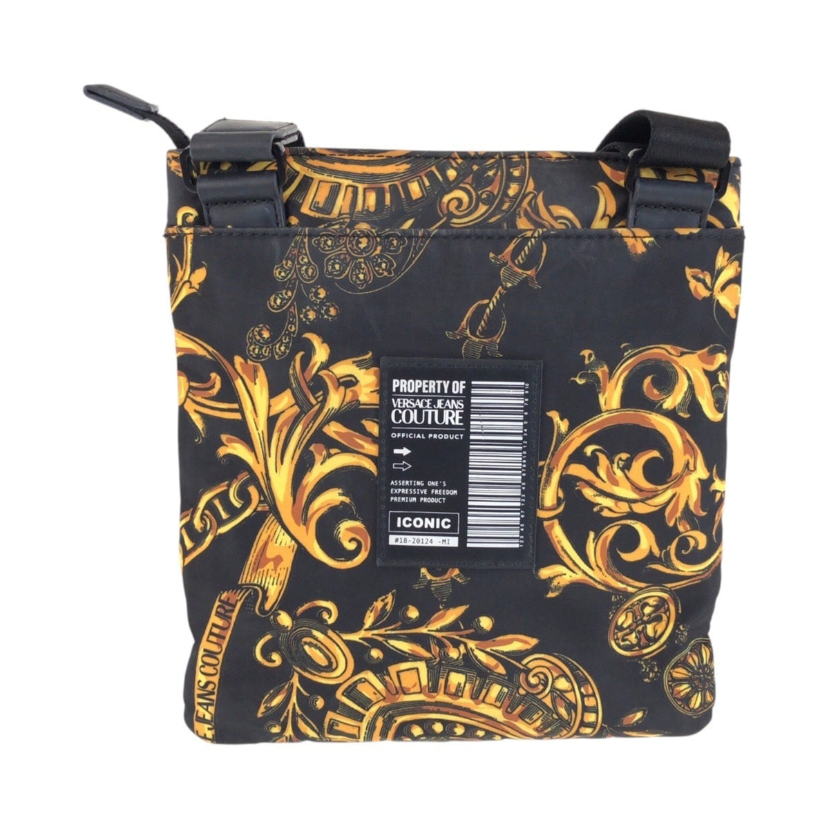 Versace Black Yellow Nylon Shoulder Bag (Pre-Owned)