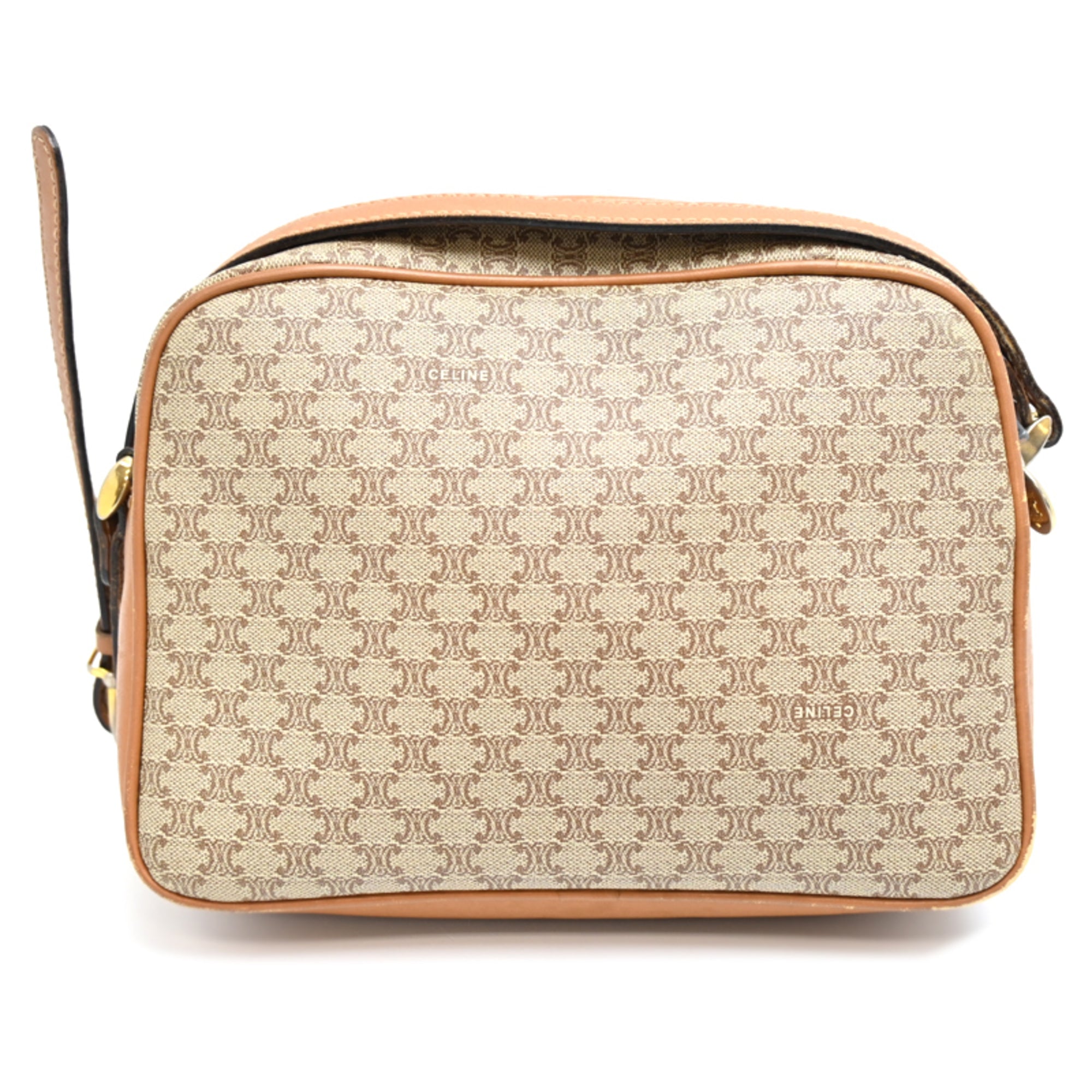 Celine Beige Coated Canvas Shoulder Bag (Pre-Owned)