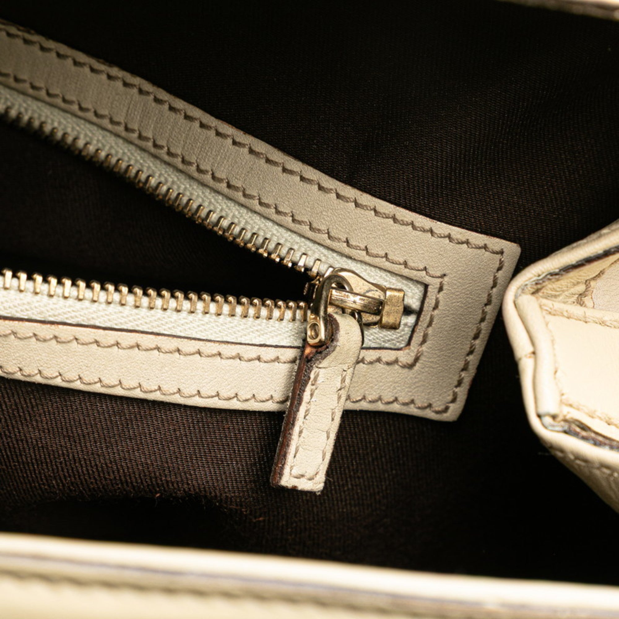 Gucci Guccissima Beige Leather Handbag (Pre-Owned)