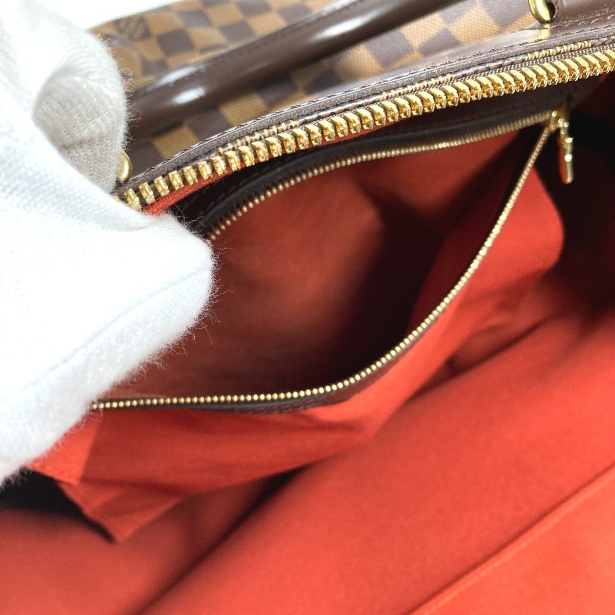 Louis Vuitton Brown Damier Canvas Ebene Damier Canvas Boston Bag Handbag Tote Bag (Pre-Owned)