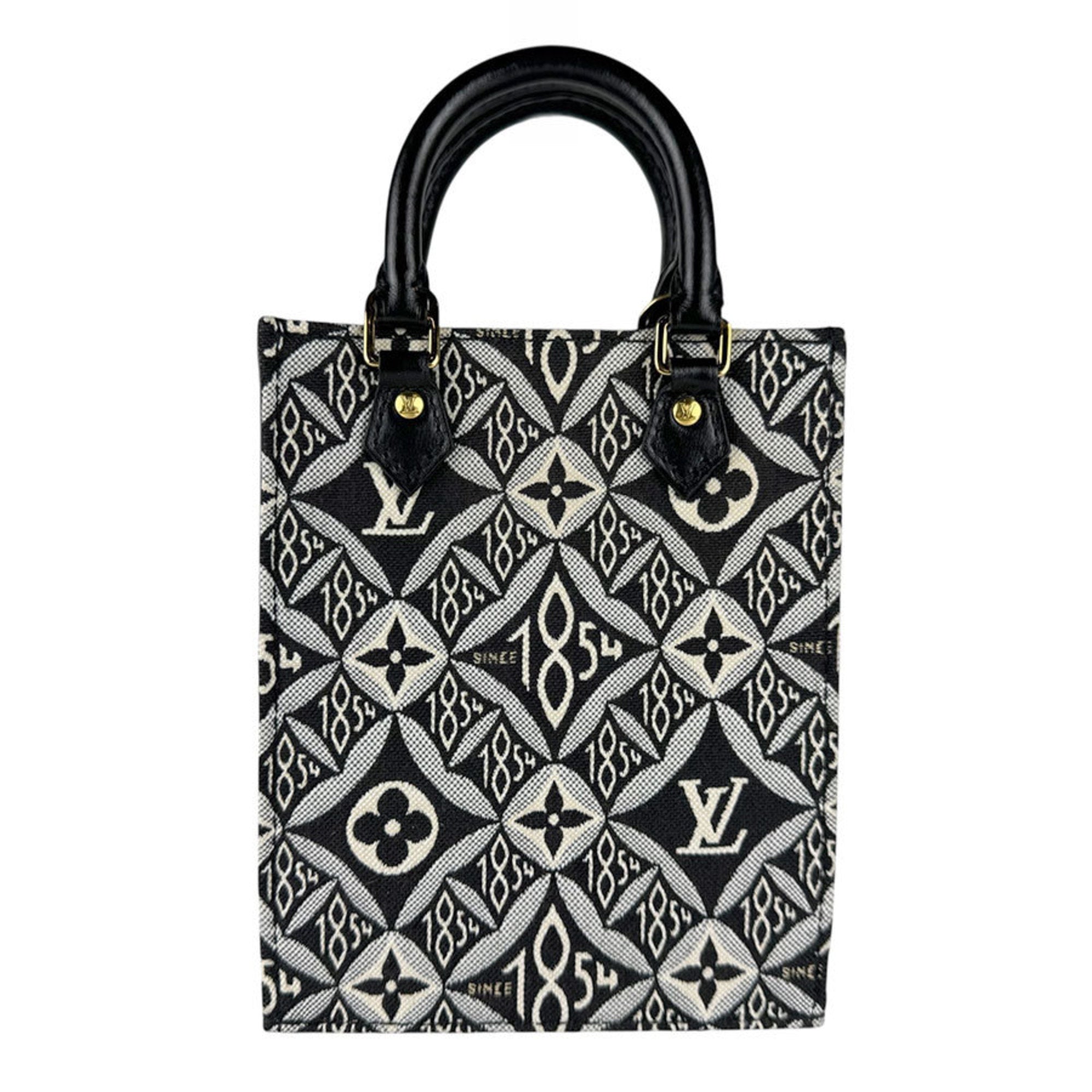 Louis Vuitton Black Canvas Leather Handbag Shoulder Bag (Pre-Owned)