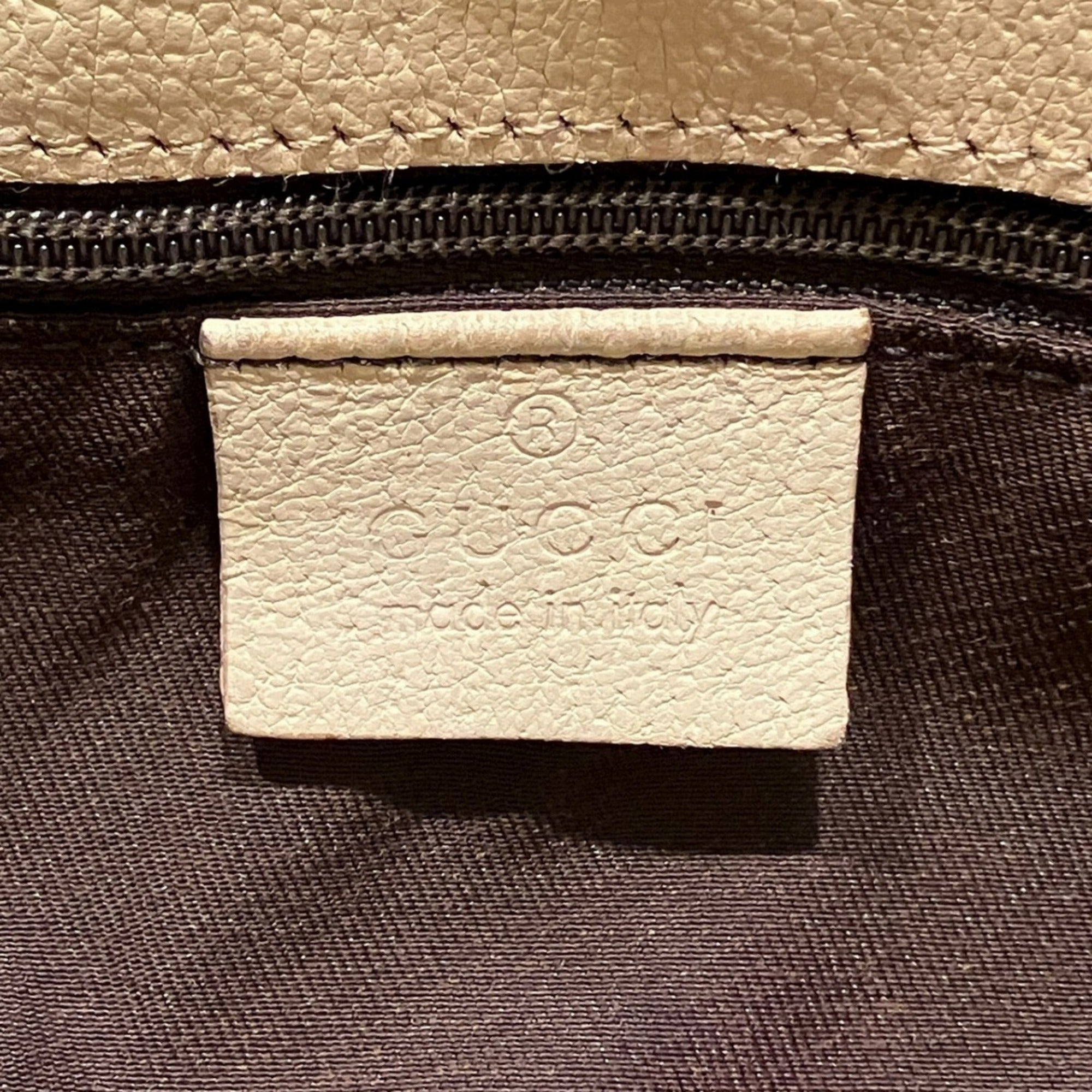 Gucci Beige Canvas Leather Shoulder Bag (Pre-Owned)