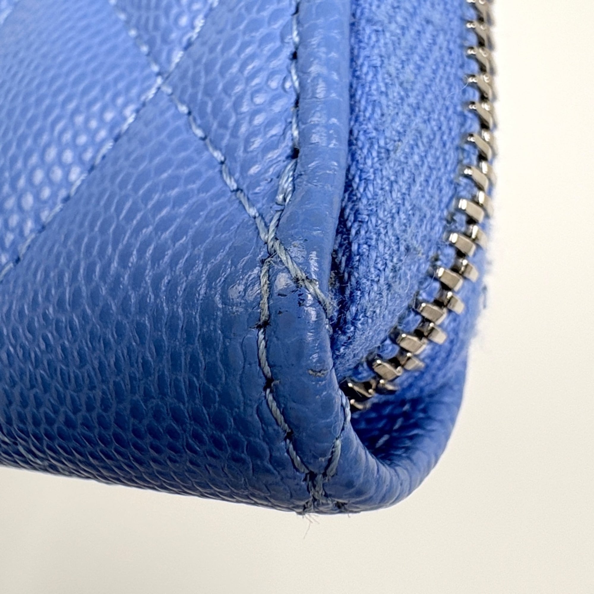 Chanel Blue Leather Coin Purse/Coin Case (Pre-Owned)
