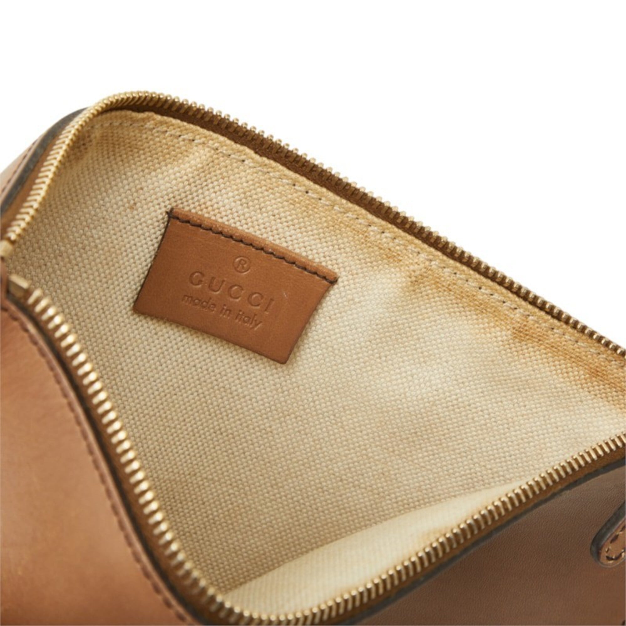 Gucci Brown Leather Handbag Pouch (Pre-Owned)
