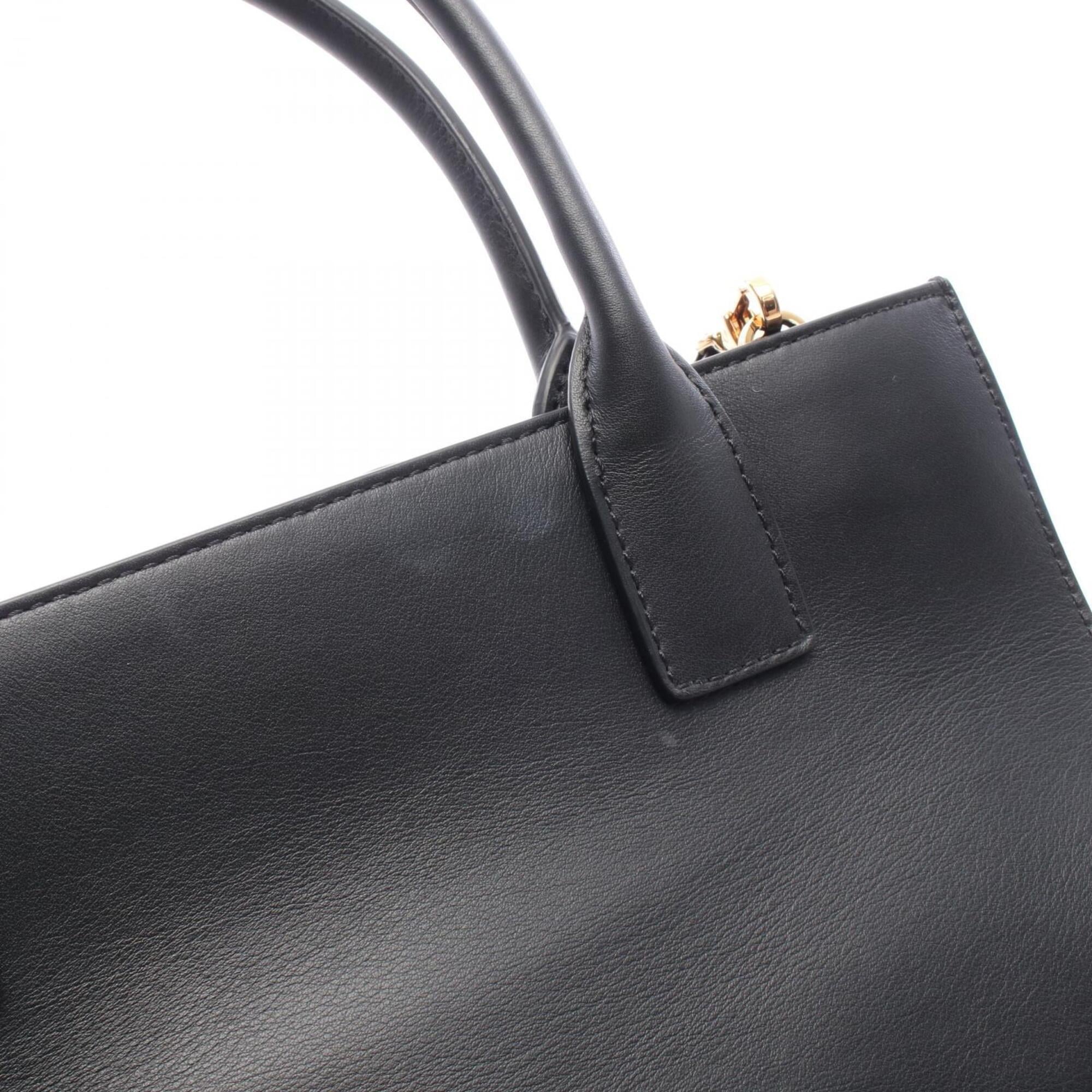 Versace Black Leather Handbag Shoulder Bag (Pre-Owned)