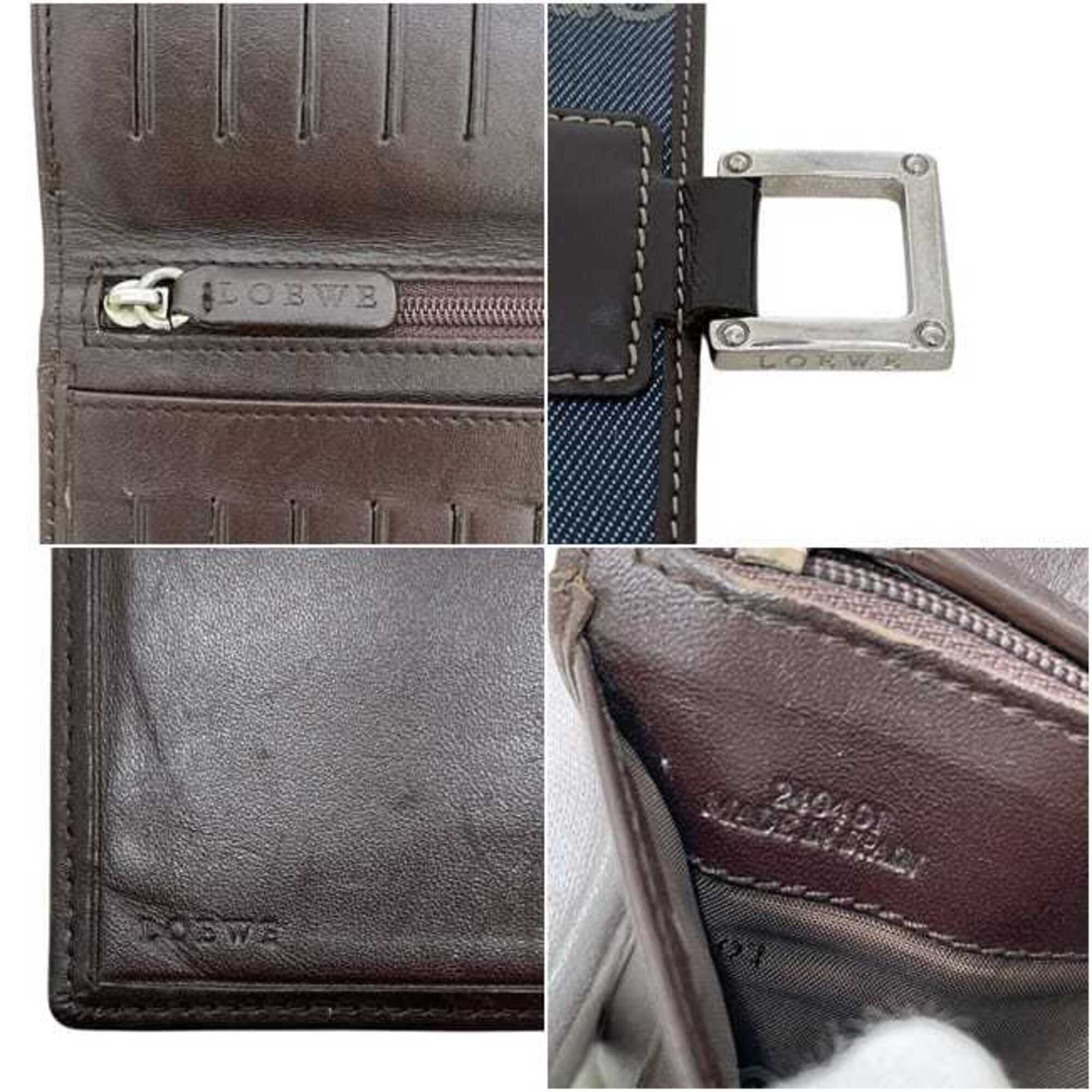 Loewe Blue Denim Canvas Long Wallet (Bi-Fold) (Pre-Owned)