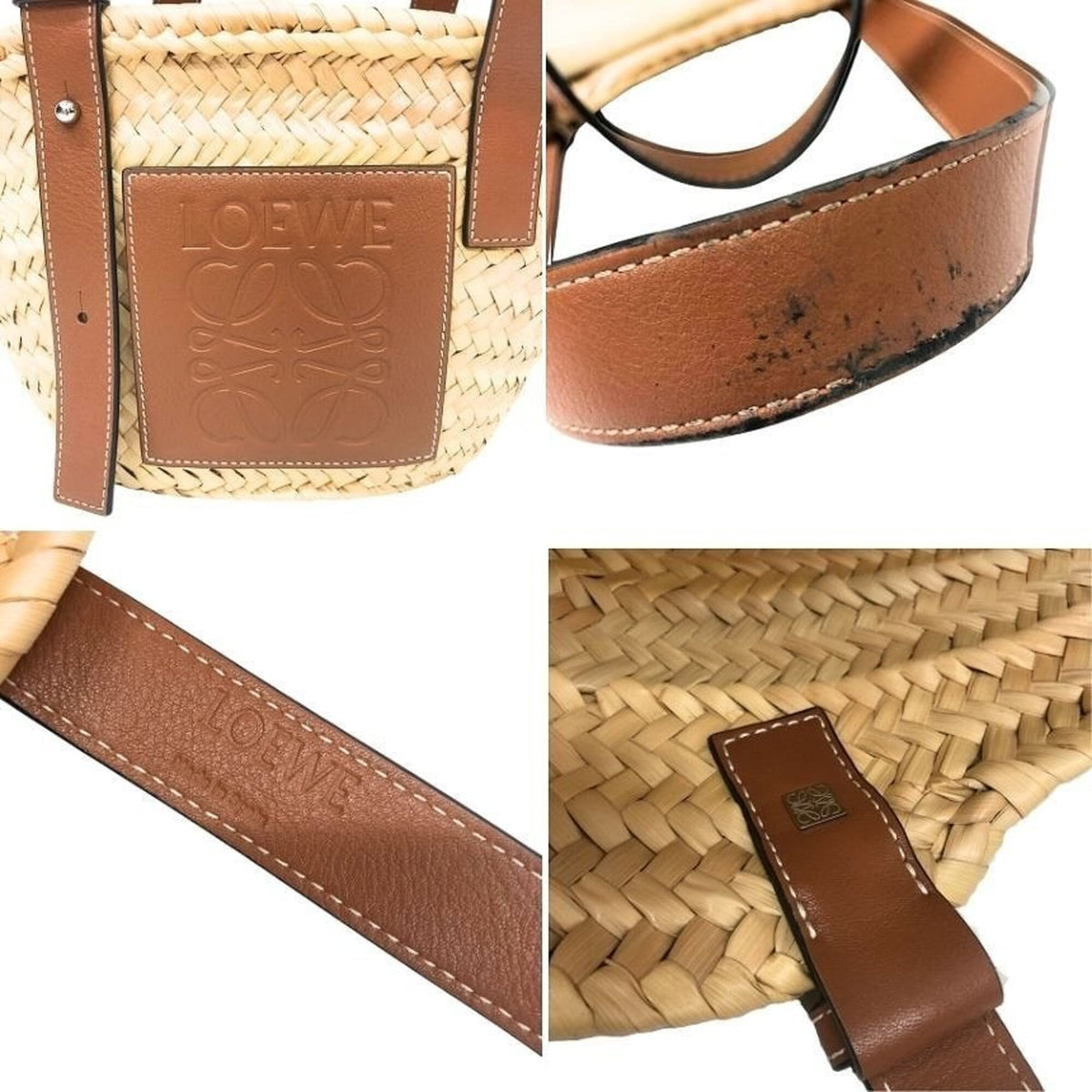 Loewe Beige Leather Basket Handbag Tote Bag (Pre-Owned)