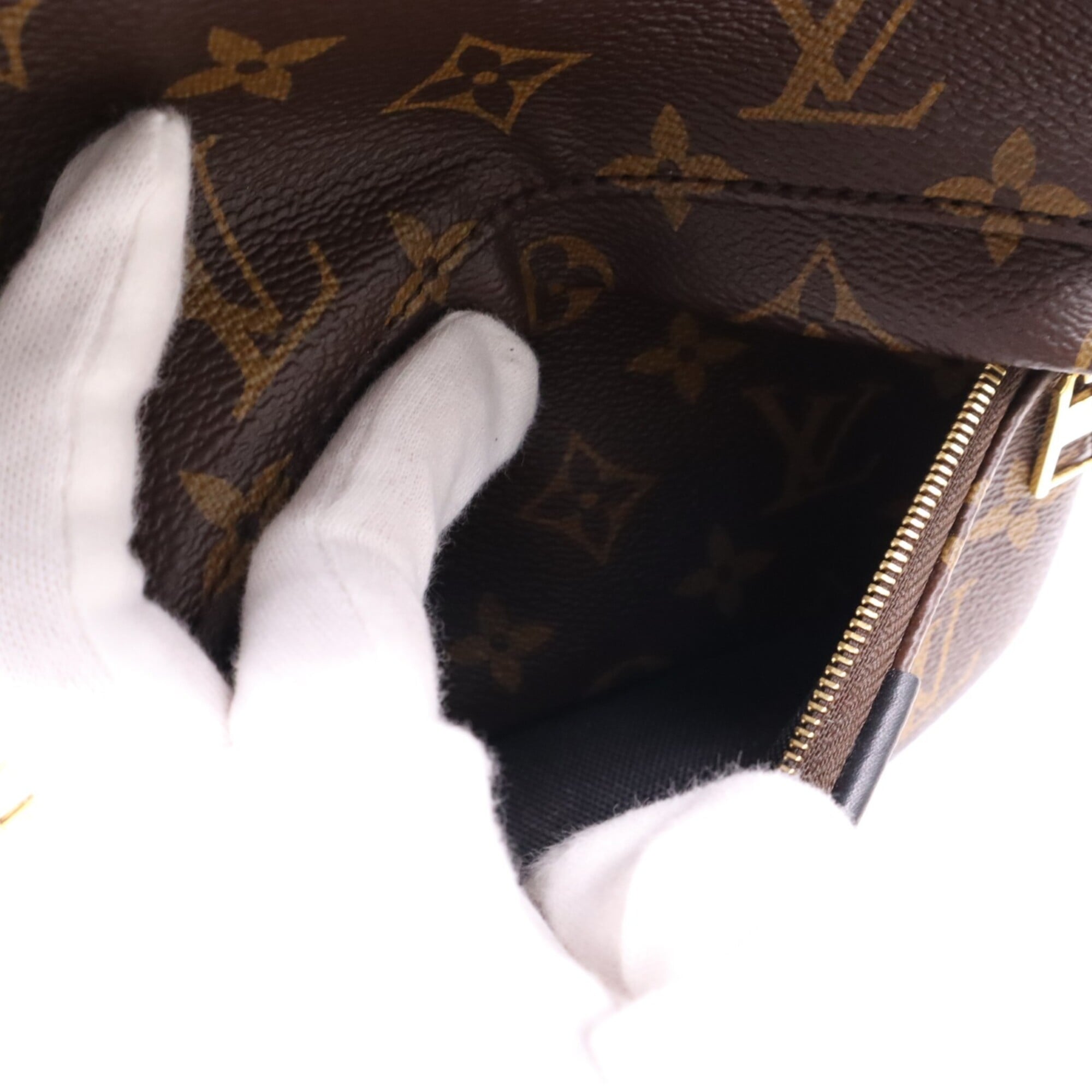 Louis Vuitton Monogram Beige Black Brown Coated Canvas Backpack (Pre-Owned)
