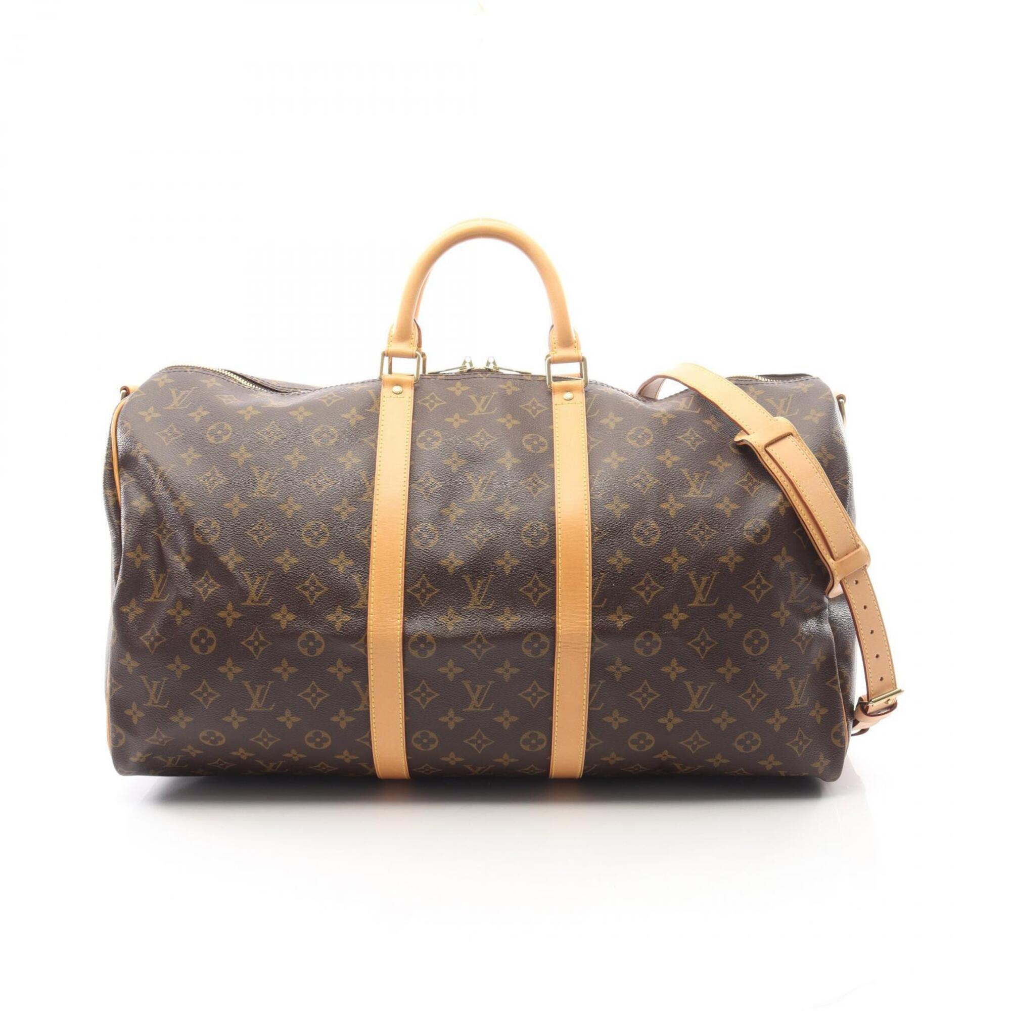 Louis Vuitton Brown Pvc Leather Boston Bag Handbag (Pre-Owned)