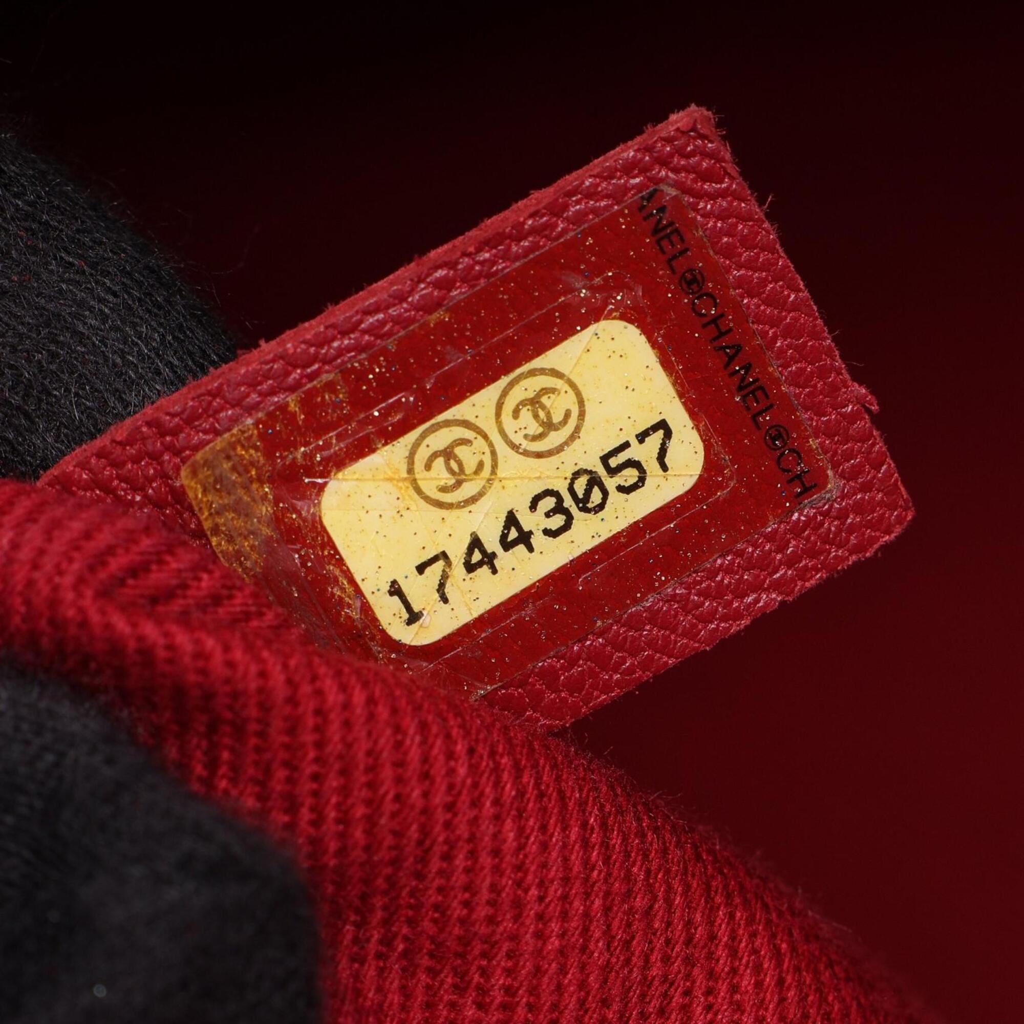 Chanel Red Color Grained Calfskin Handbag Shoulder Bag (Pre-Owned)