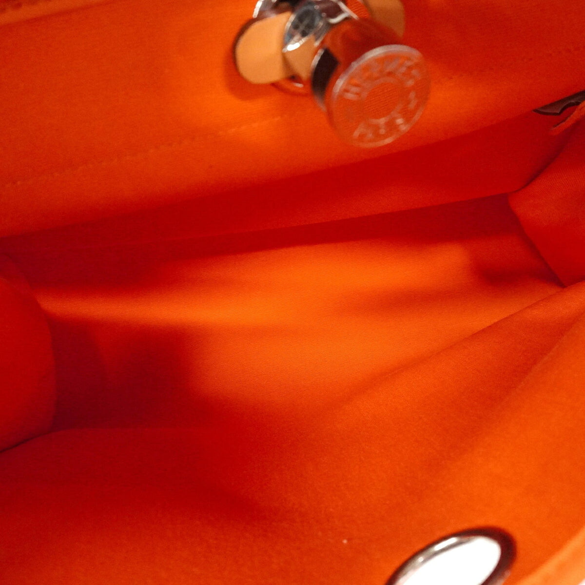 Hermes Natural Orange Toile Officier Handbag (Pre-Owned)