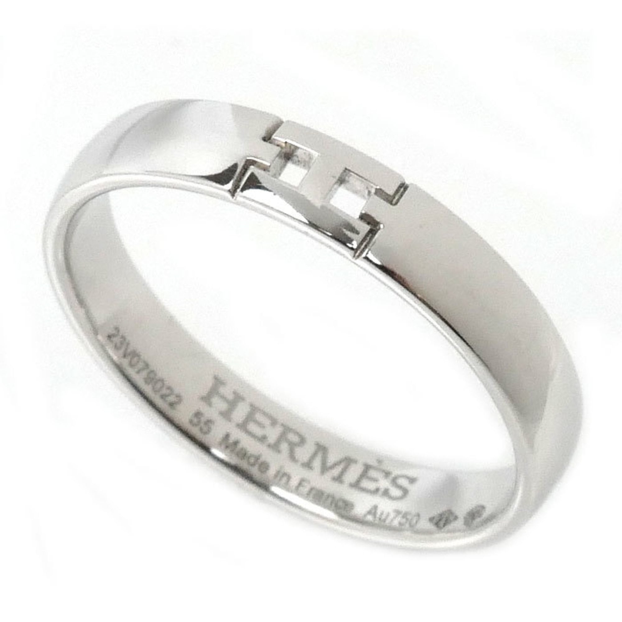 Hermes White Gold White Gold (18K) Band Ring (Pre-Owned)
