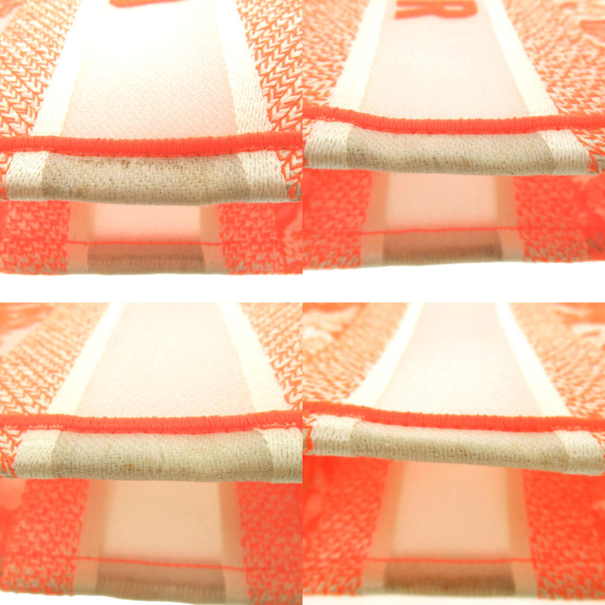 Christian Dior Orange White Mesh Jacquard Handbag (Pre-Owned)