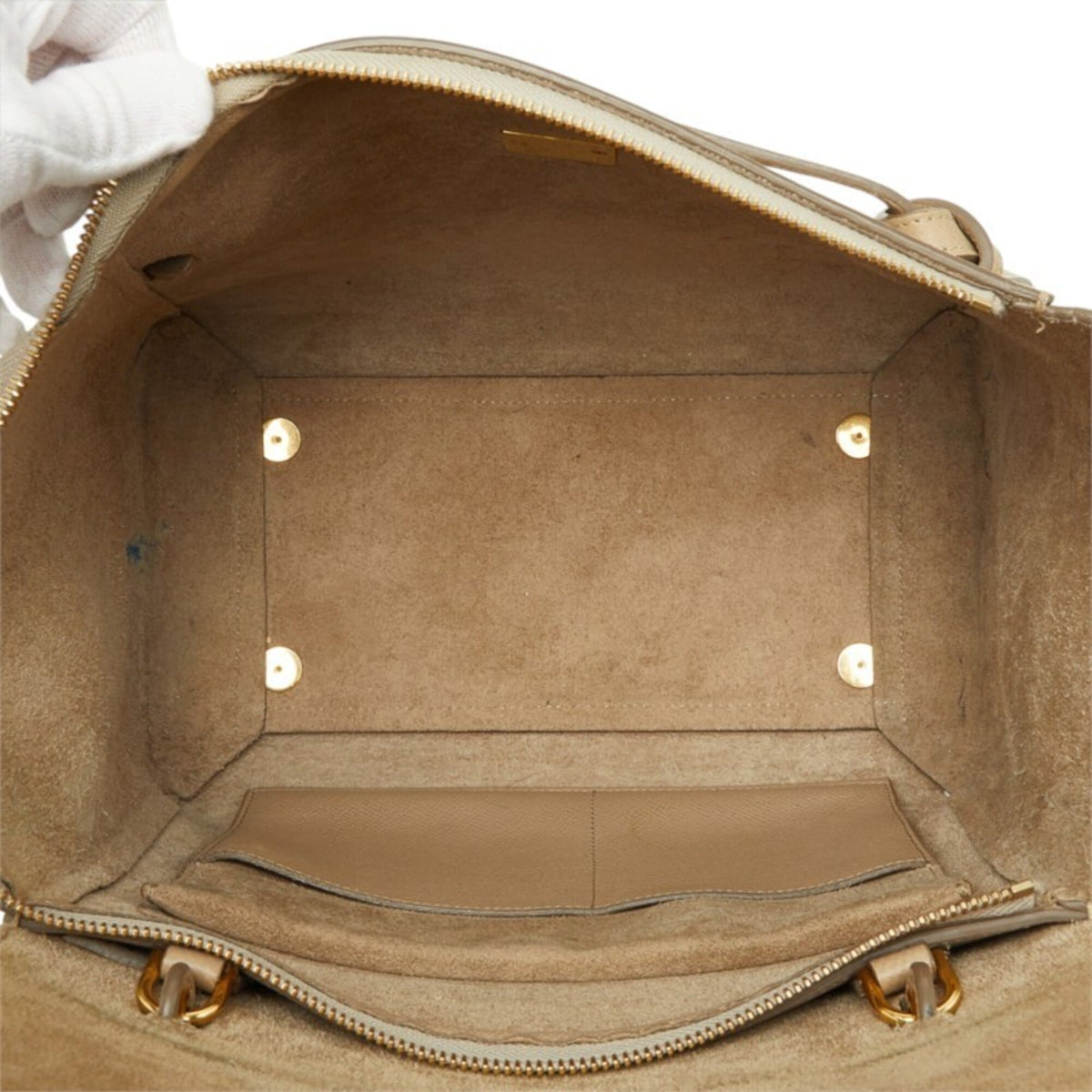 Celine Beige Leather Handbag Shoulder Bag (Pre-Owned)