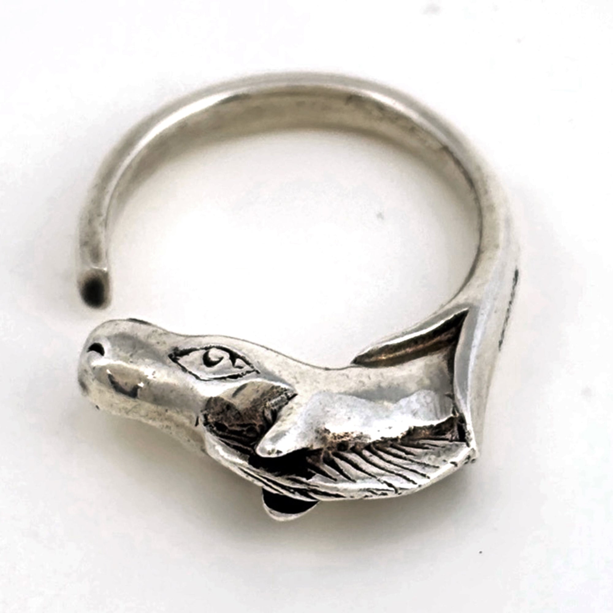 Hermes Silver Silver 925 Band Ring (Pre-Owned)
