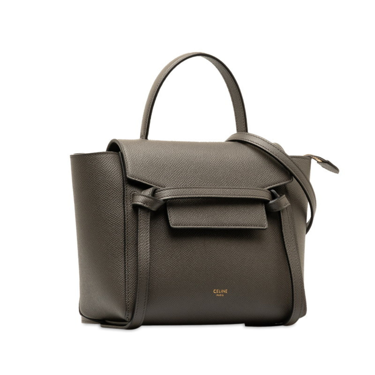Celine Gray Leather Handbag Shoulder Bag (Pre-Owned)