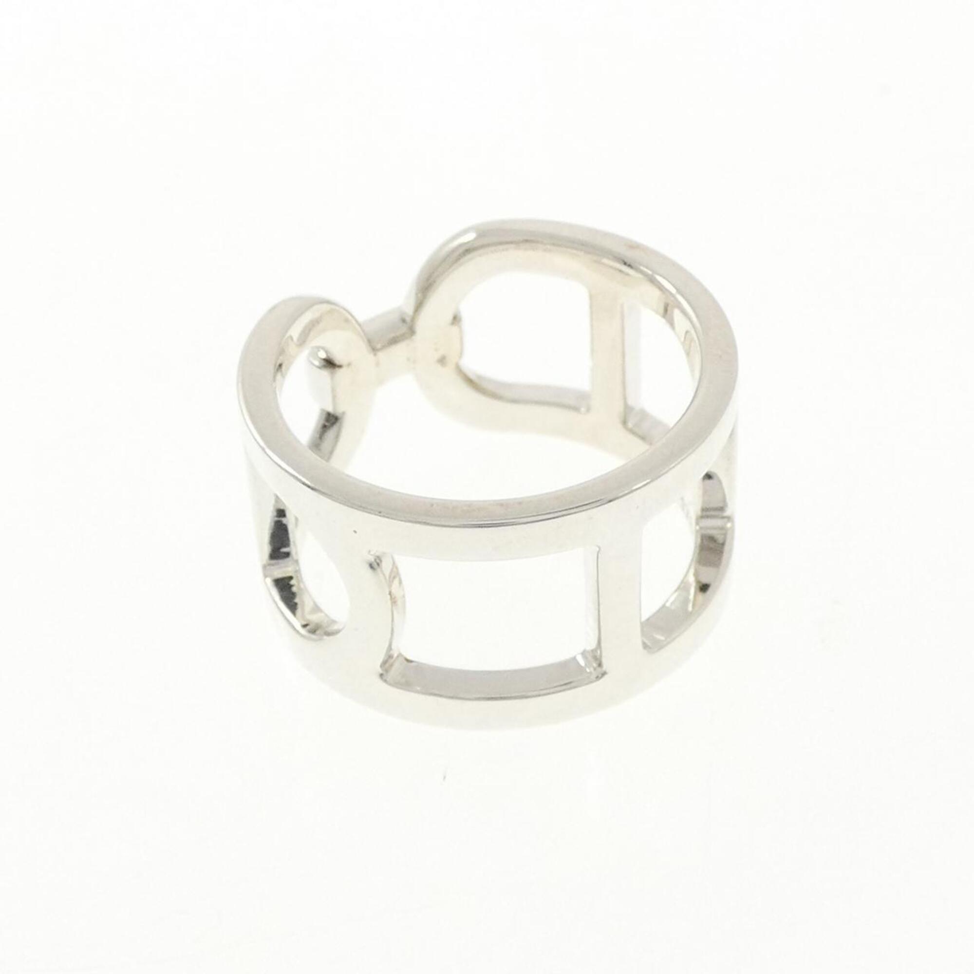Hermes Silver 925 Band Ring (Pre-Owned)