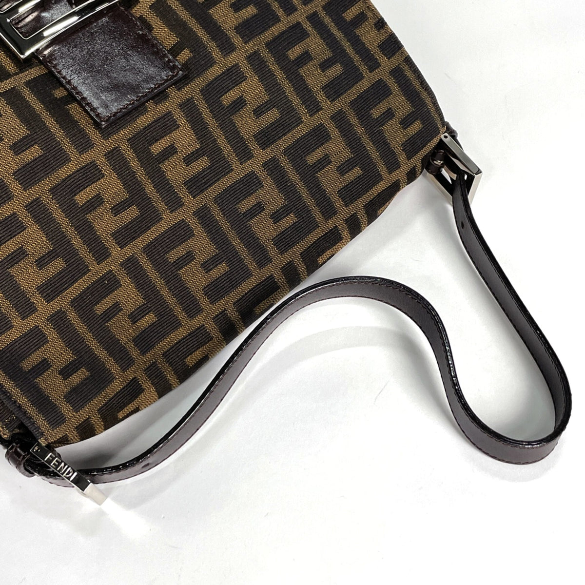 Fendi Brown Canvas Leather Shoulder Bag (Pre-Owned)