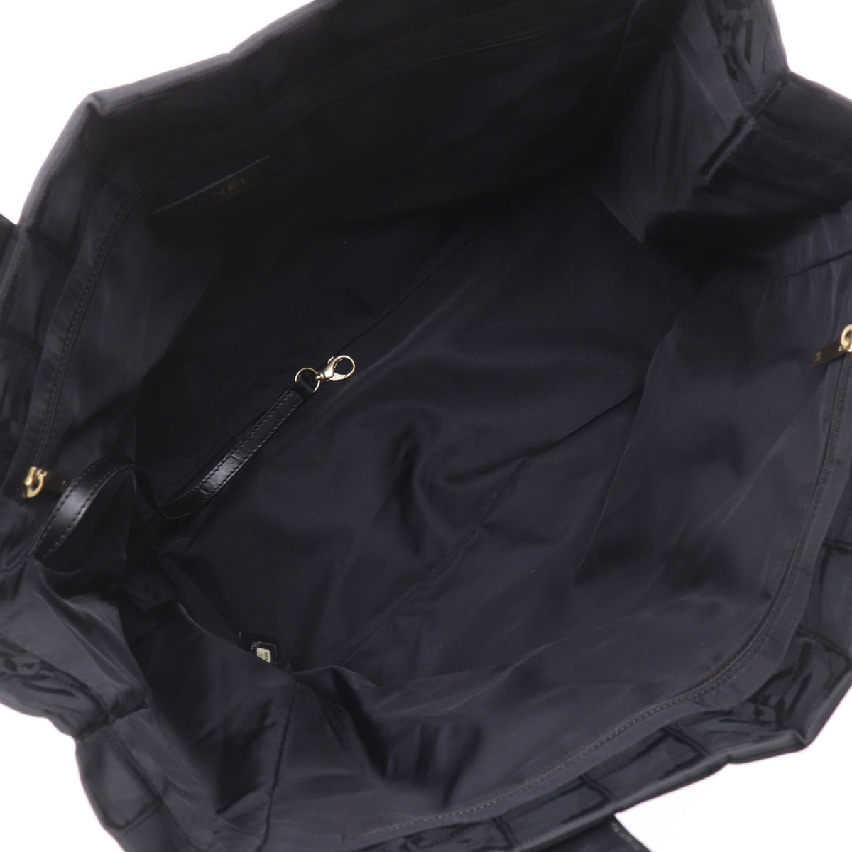 Chanel New Travel Line Black Nylon Canvas Tote Bag Weekend Bag (Pre-Owned)