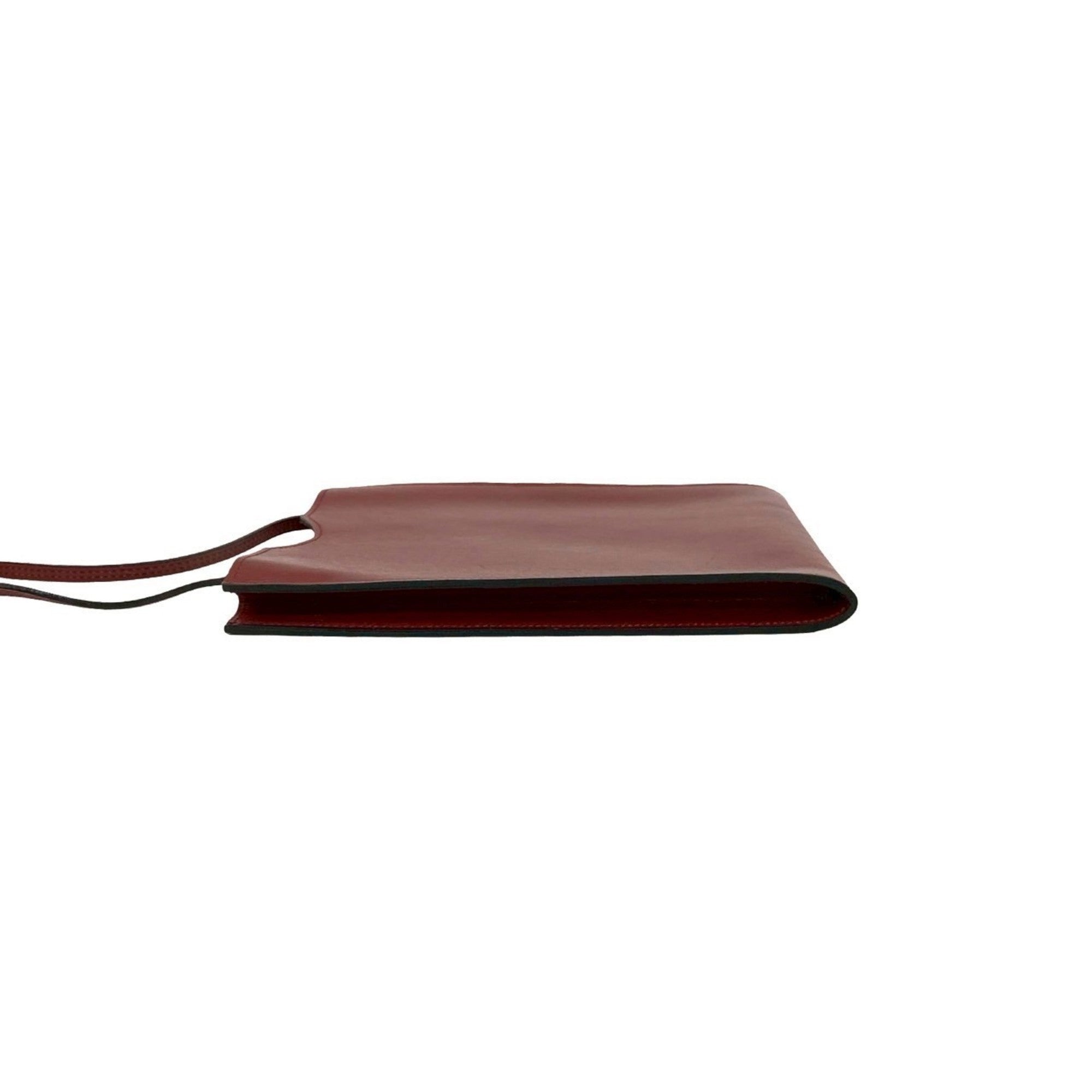 Hermes Red Color Box Calf Leather Pochette Shoulder Bag (Pre-Owned)