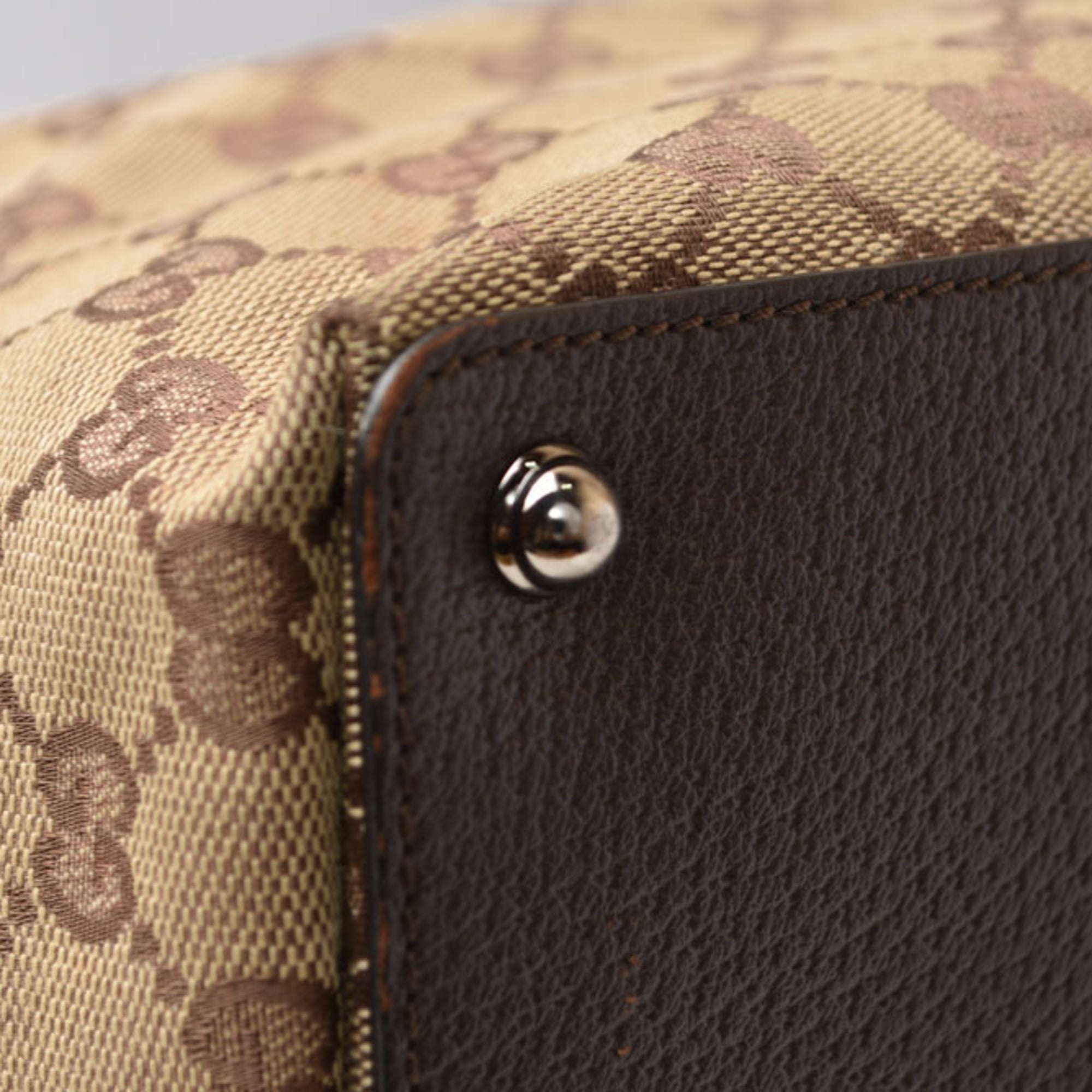 Gucci Beige Beige Brown Brown Gg Canvas Tote Bag (Pre-Owned)