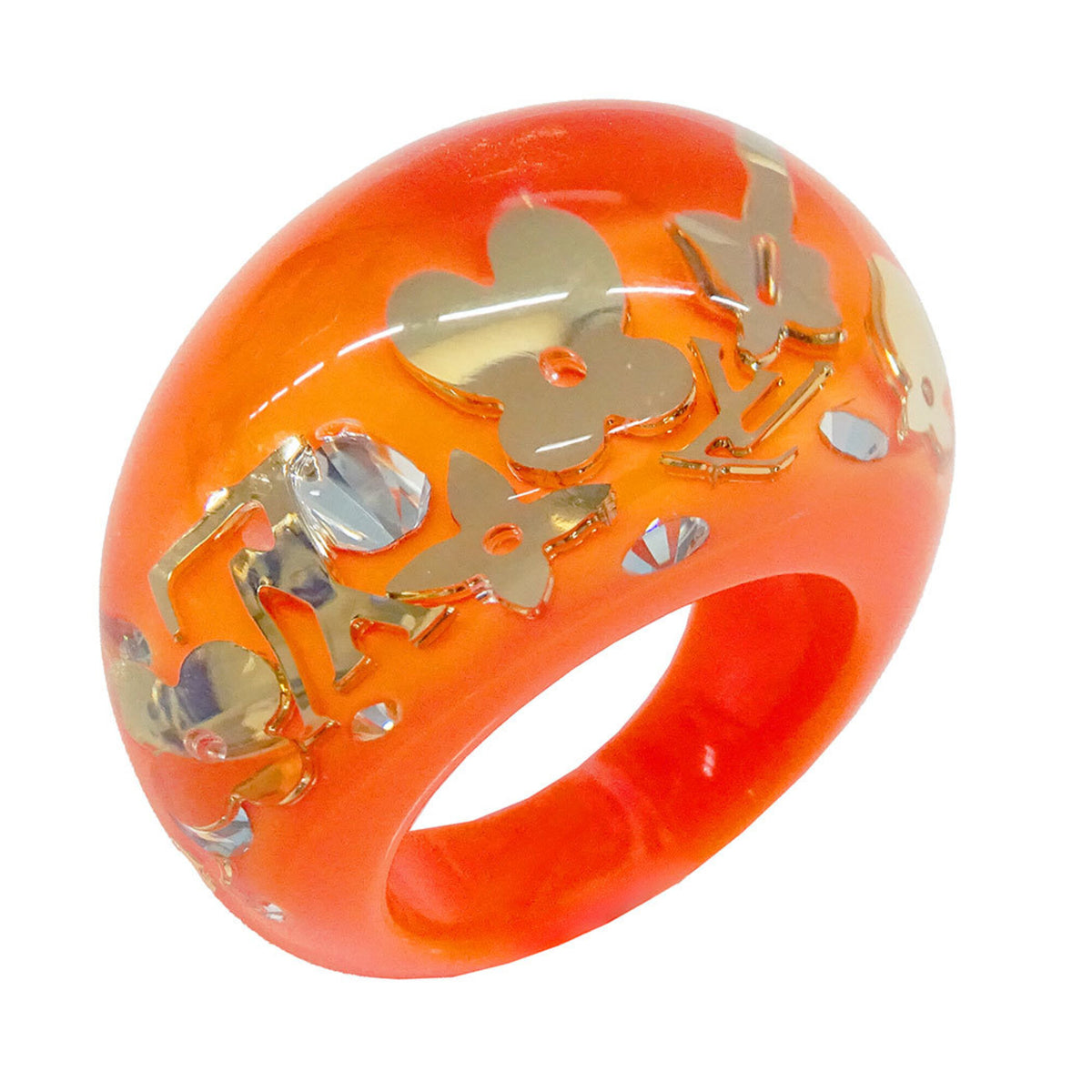 Louis Vuitton Orange Resin Band Ring (Pre-Owned)