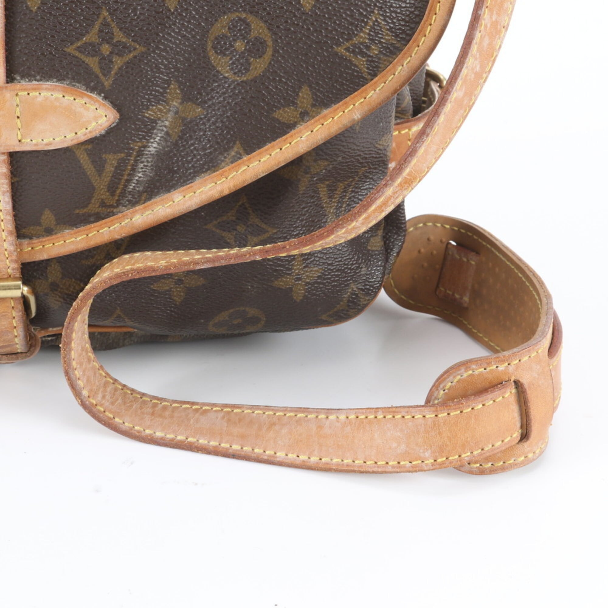 Louis Vuitton Monogram Dark Brown Leather Shoulder Bag (Pre-Owned)