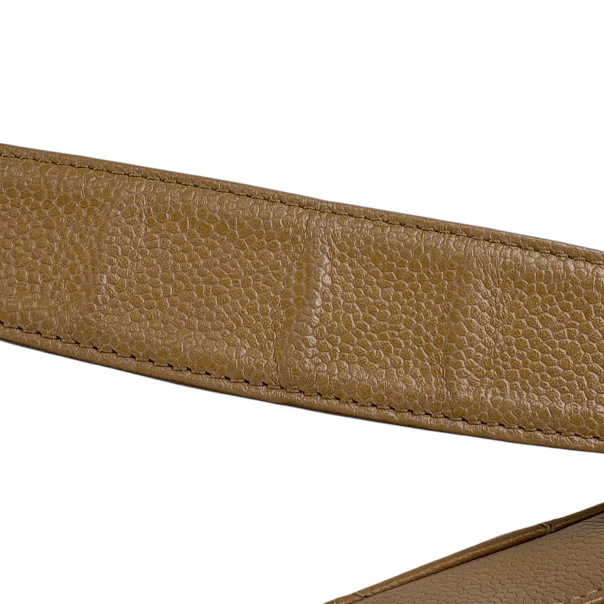 Chanel Matelasse Beige Grained Calfskin Shoulder Bag (Pre-Owned)
