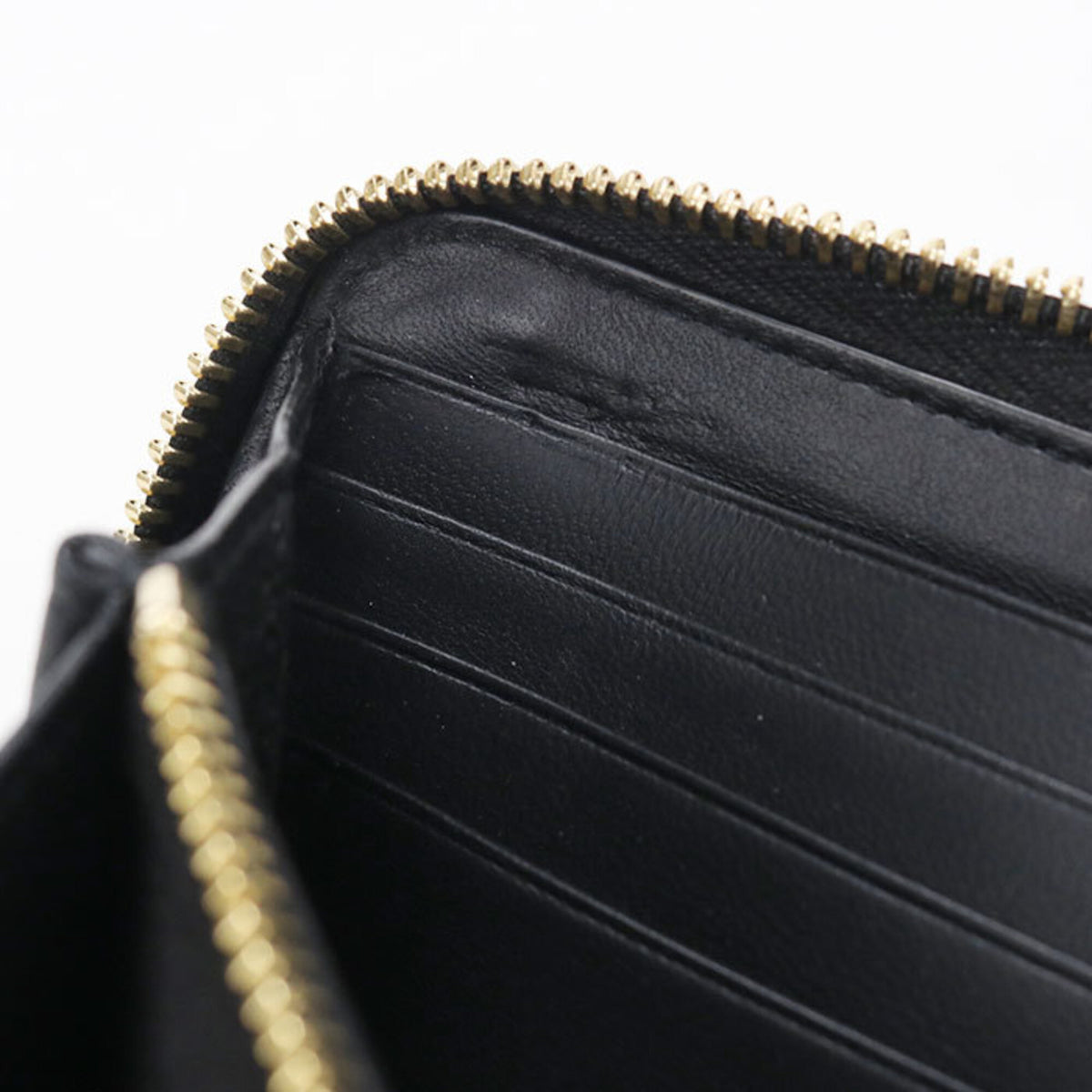 Saint Laurent Black Leather Long Wallet (Bi-Fold) (Pre-Owned)