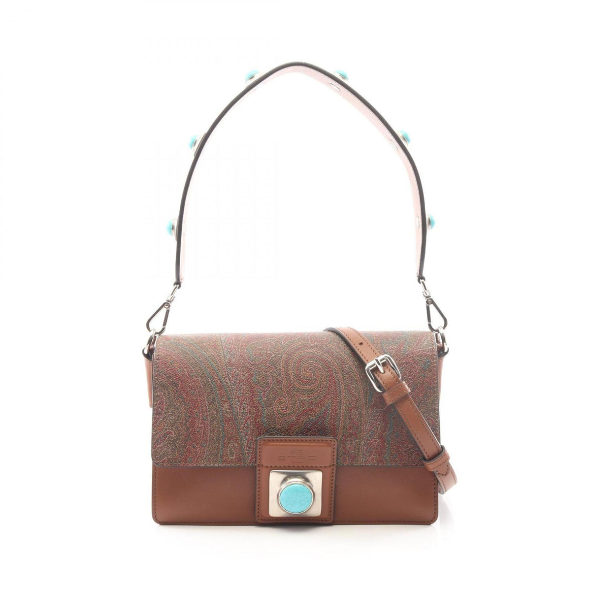 Etro Brown Coated Canvas Leather Handbag (Pre-Owned)