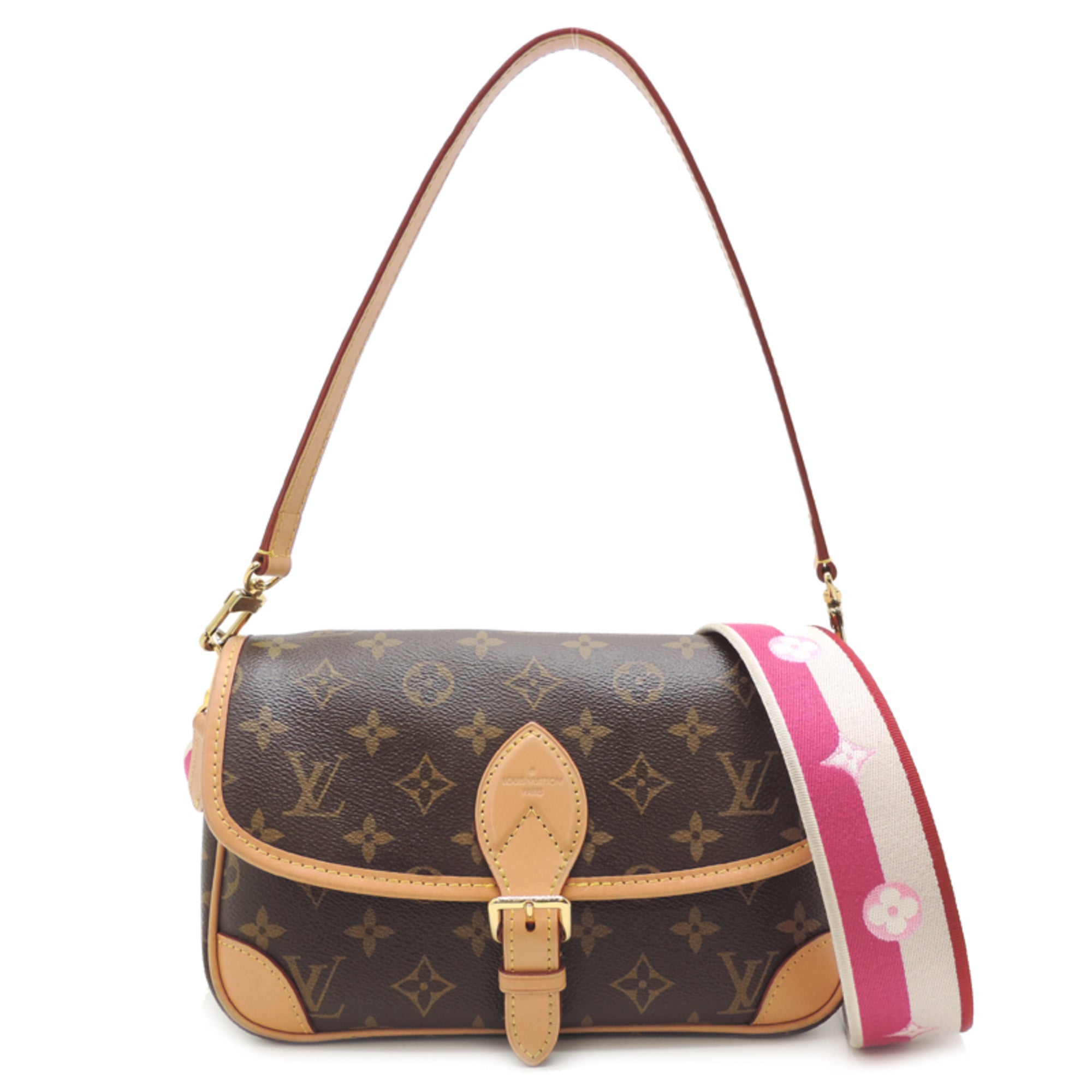 Louis Vuitton Brown Fuchsia Pink Monogram Shoulder Bag (Pre-Owned)